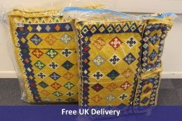 Majlis Arabic Sofa Set Oriental Moroccan Floor Corner Cushion, Yellow