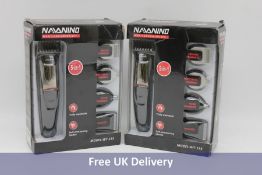 Two Navanino Hair Clippers for Men, Waterproof, Rechargeable, includes Hair Trimmer/Beard trimmer/No