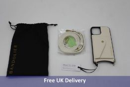Bandolier Donna Cross Body Side Slot iPhone 12/12 Pro Case, Ivory/Gold