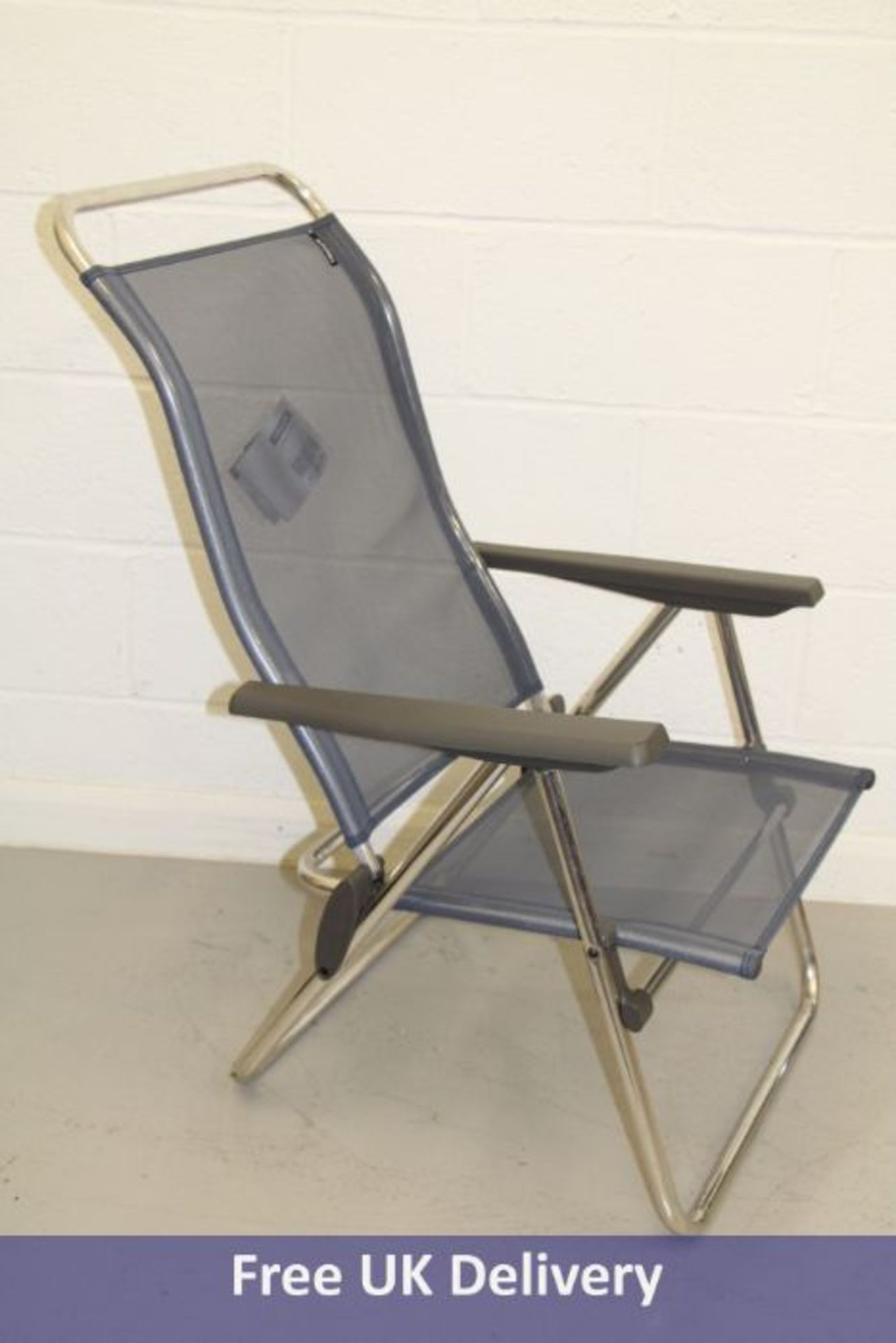 Lafuma Mobilier Aluminium Folding Camping Chair, Five Different Positions, Grey. Slightly scuffed