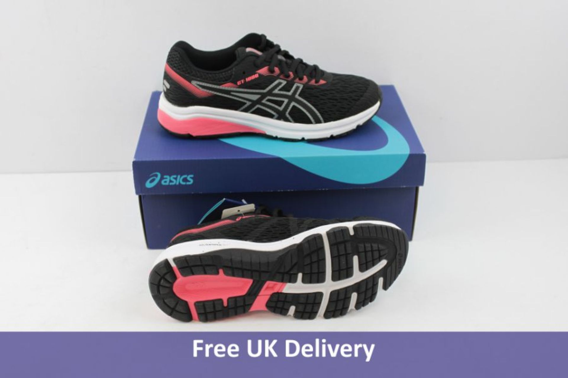 Asics Girl's GT-1000 7 Running Shoes, Black and Pink, UK 4