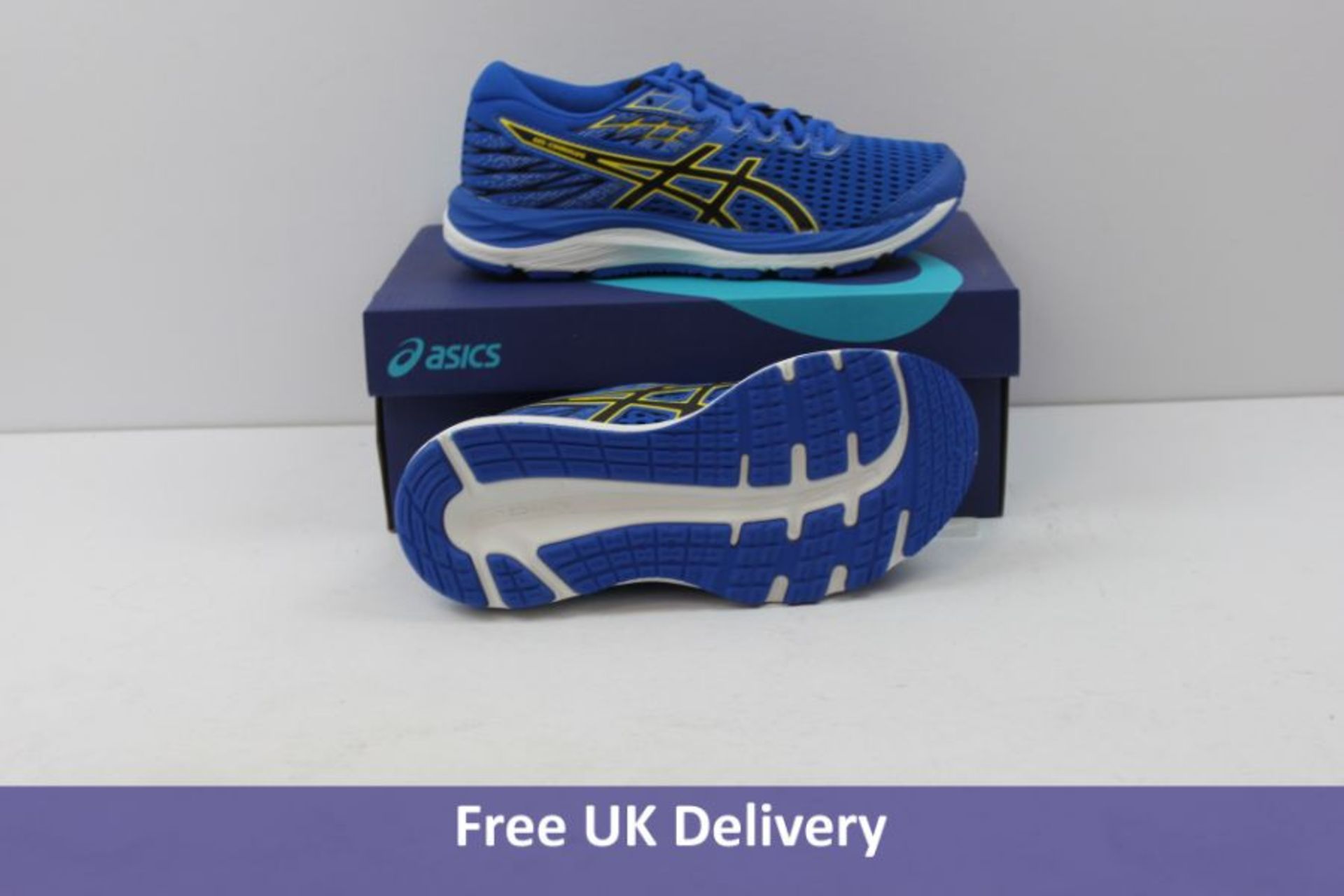 Two pairs of Asics Kid's Gel Cumulus 21 GS Trainers, Tuna Blue and Black, UK 3.5