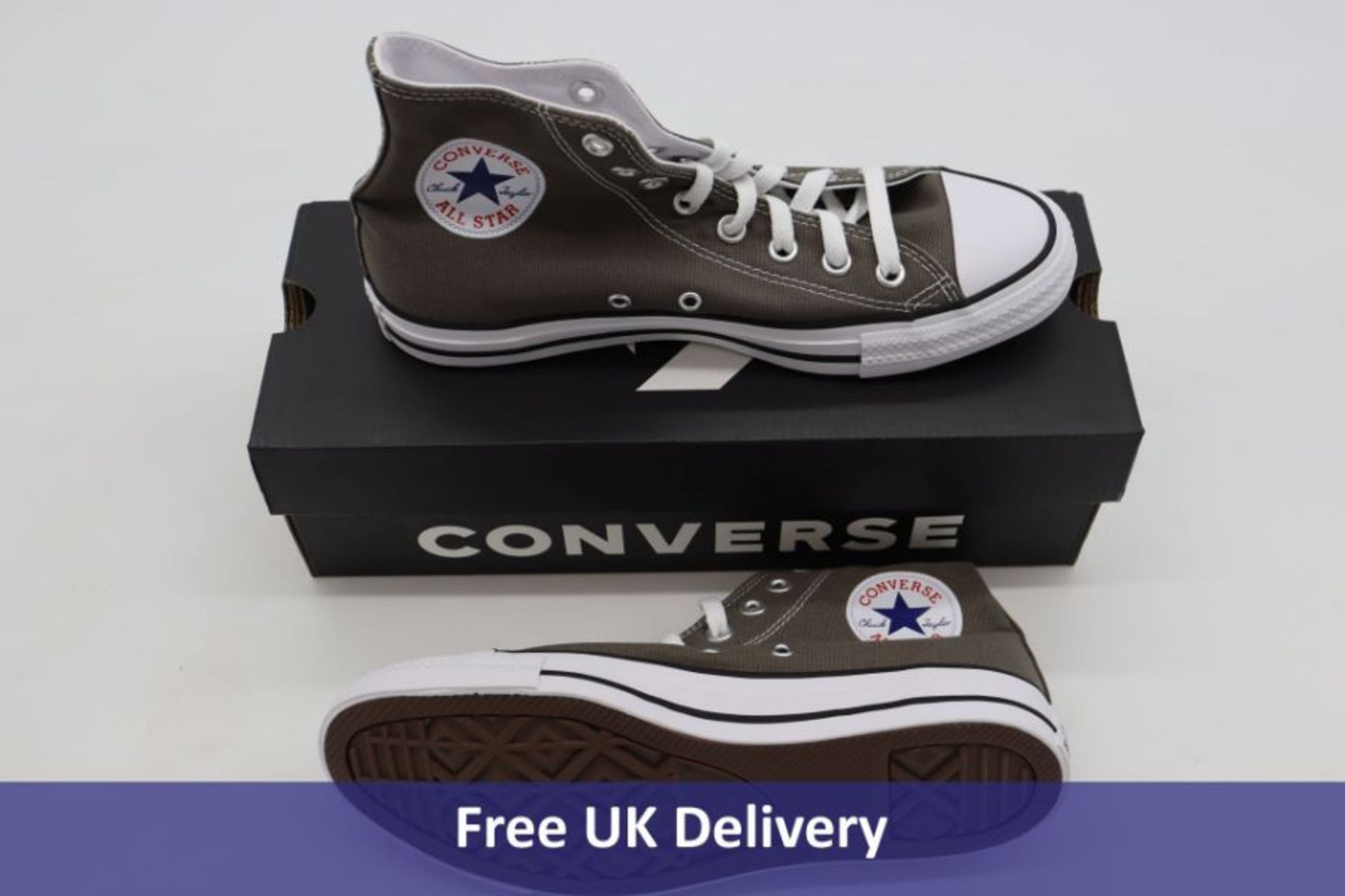 Converse Chuck Taylor All Star Seasonal Colour Canvas High Top Trainers, Charcoal, UK 8
