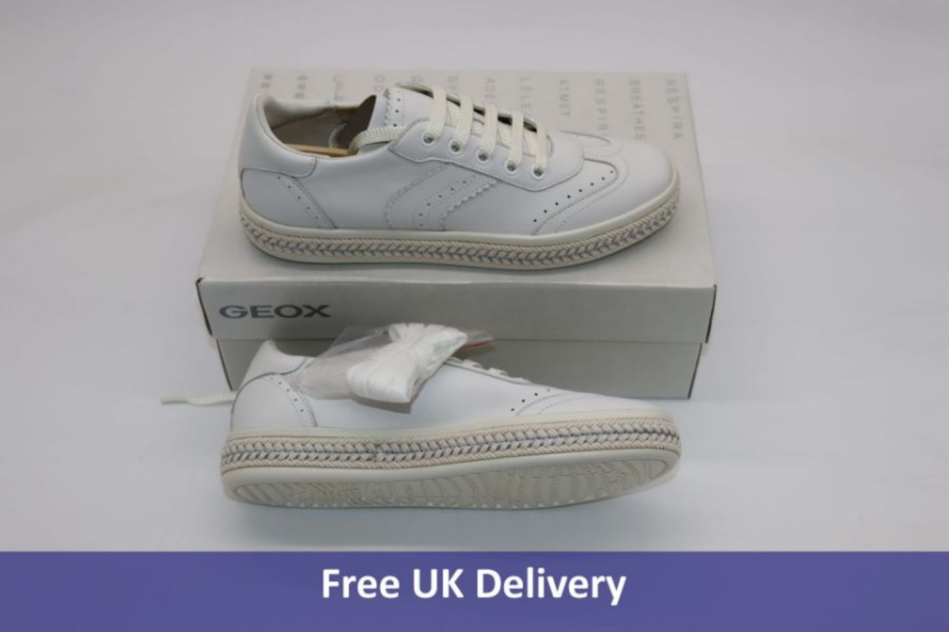 Geox D Leelu'B Trainers, White, UK 5