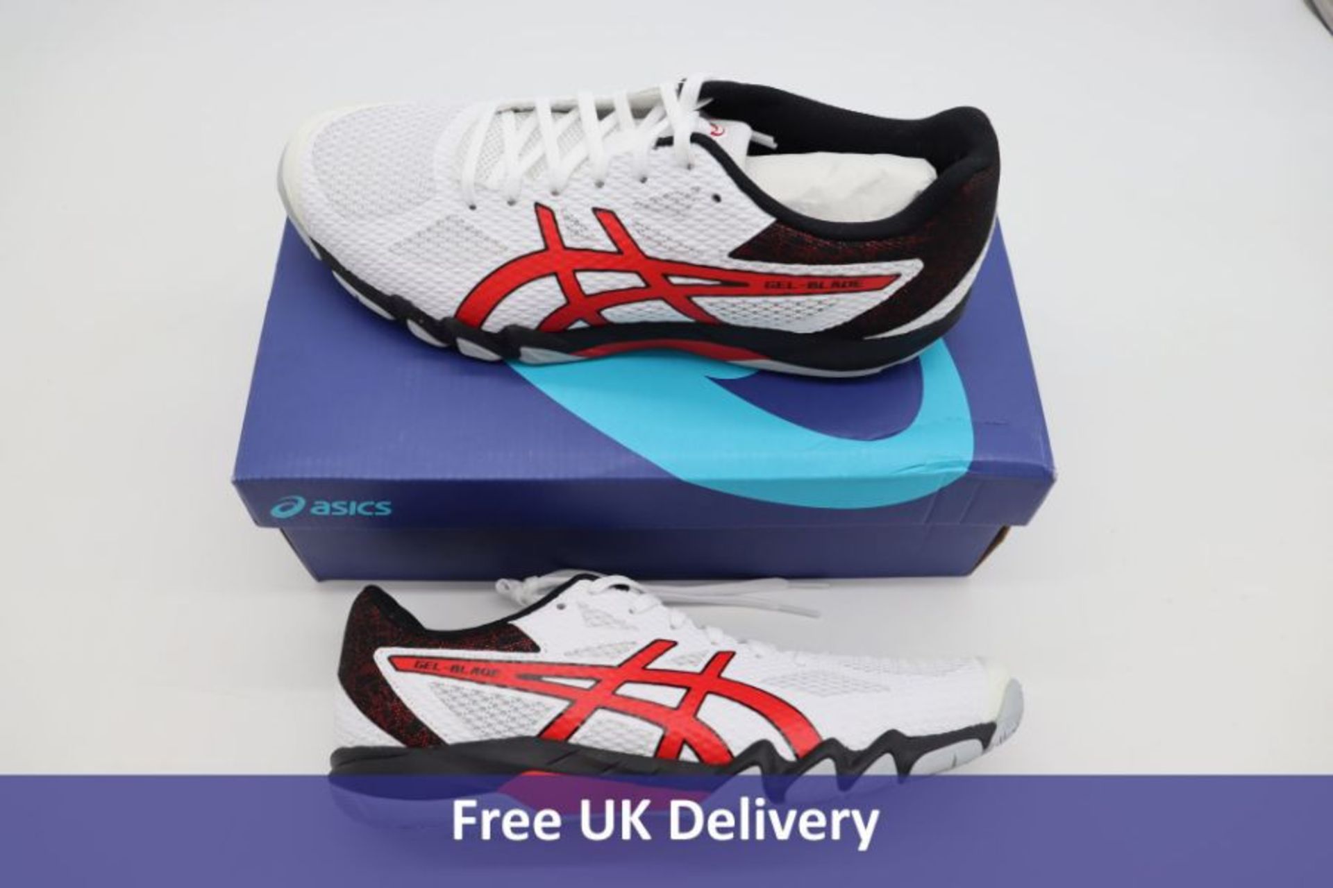 Asics Men's Gel-Blade 7 Trainers, White/Classic Red, UK 8.5
