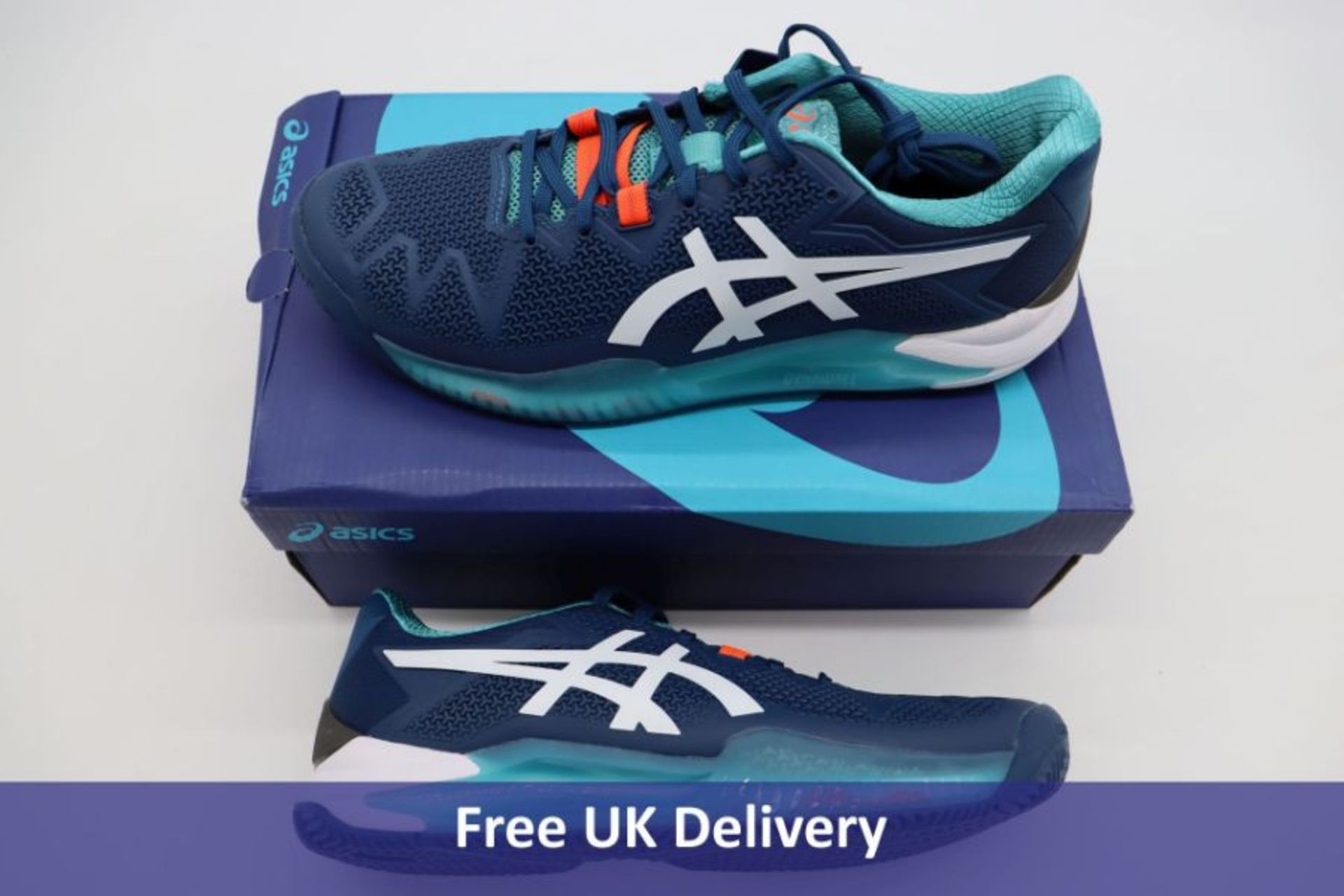 Asics Men's Gel-Resolution 8 Clay Trainers, Mako Blue/White, UK 8.5