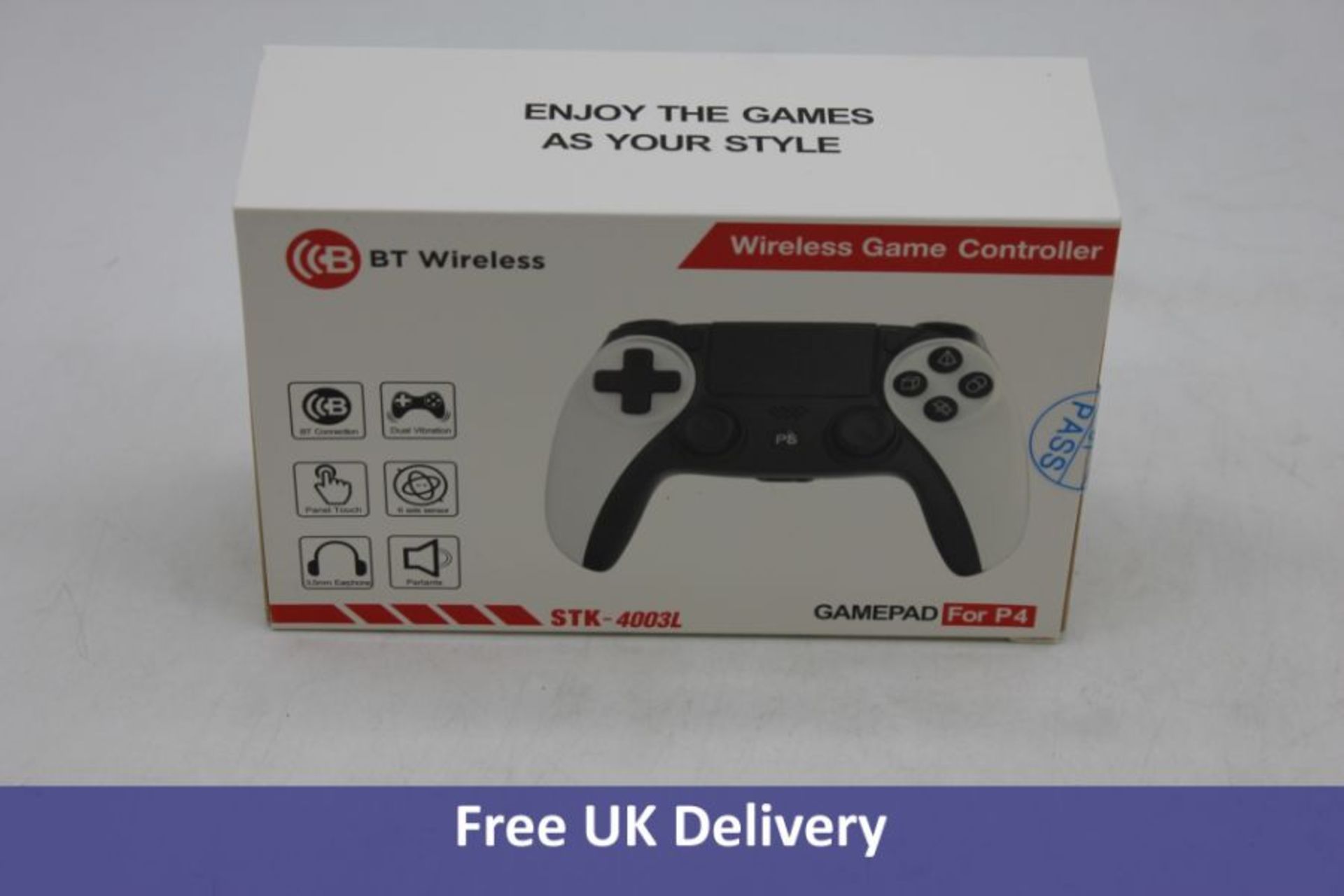 Ten Kingefir STK-4003L Wireless Game Controllers for Playstation 4 with Dual Vibration, White - Image 2 of 2