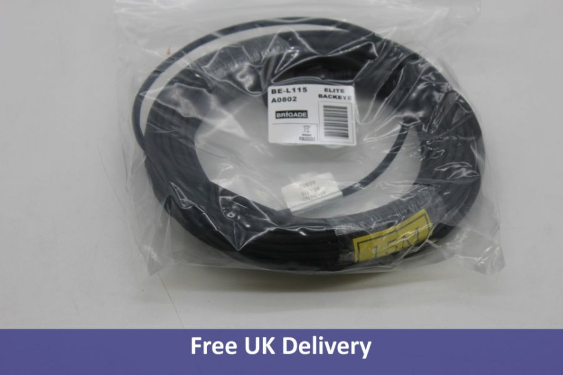 Fifteen Brigade Elite BackEye BE-L115 15m Vehicle Camera Cables, Black