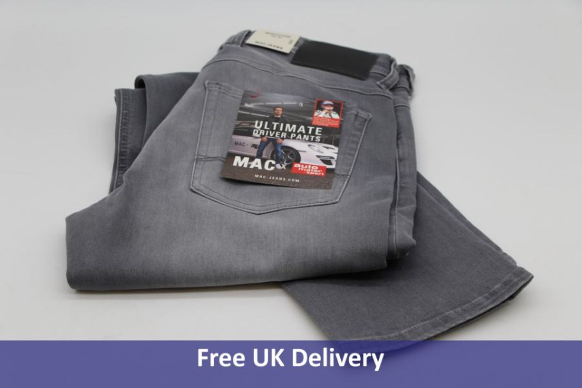 Mac Jeans Driver Trousers, Flexx Grey, Size 36/30