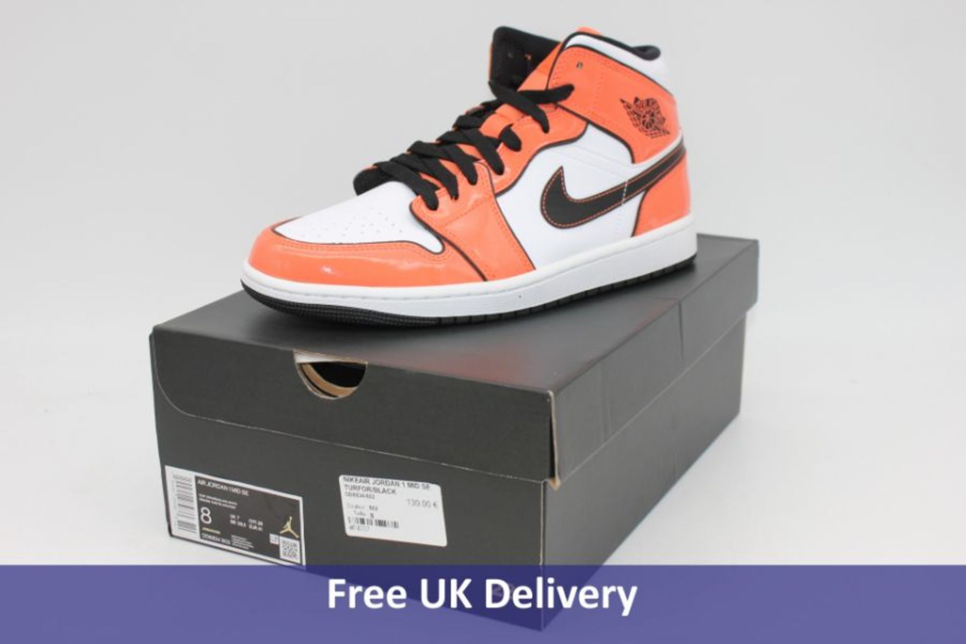 Two pairs of Nike Air Jordan 1 Mid SE Men's Trainers, Turf Orange, 1x UK 7, 1x UK 8