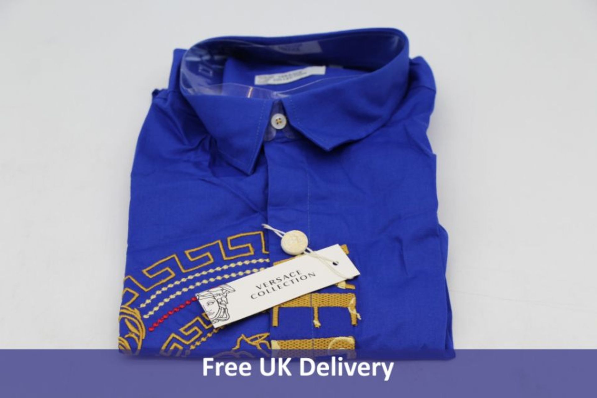 Versace Collection Men's Shirt, Blue, UK Size XL