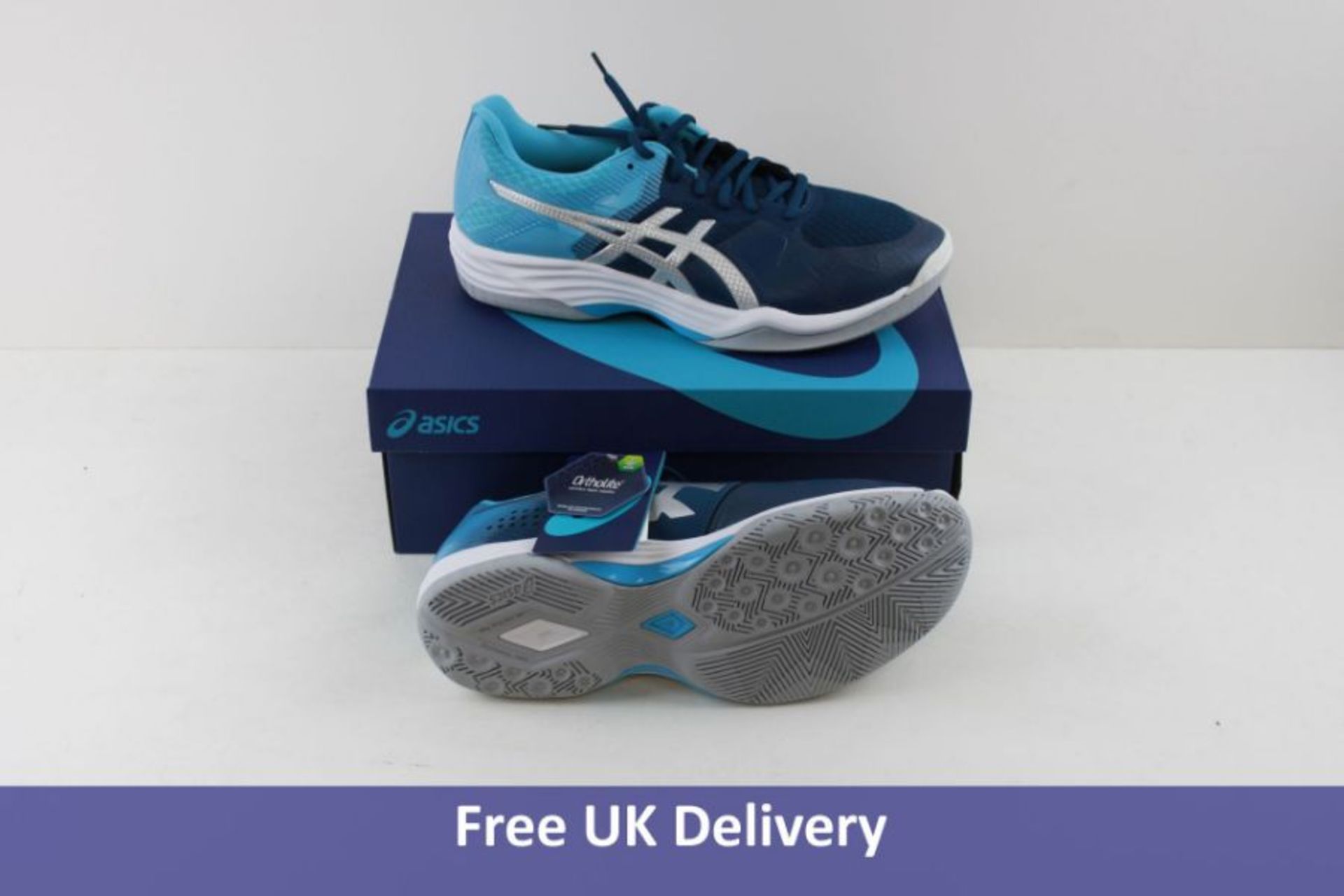 Asics Men's Gel-Tactic Trainers, Mako Blue and Pure Silver, UK 8.5