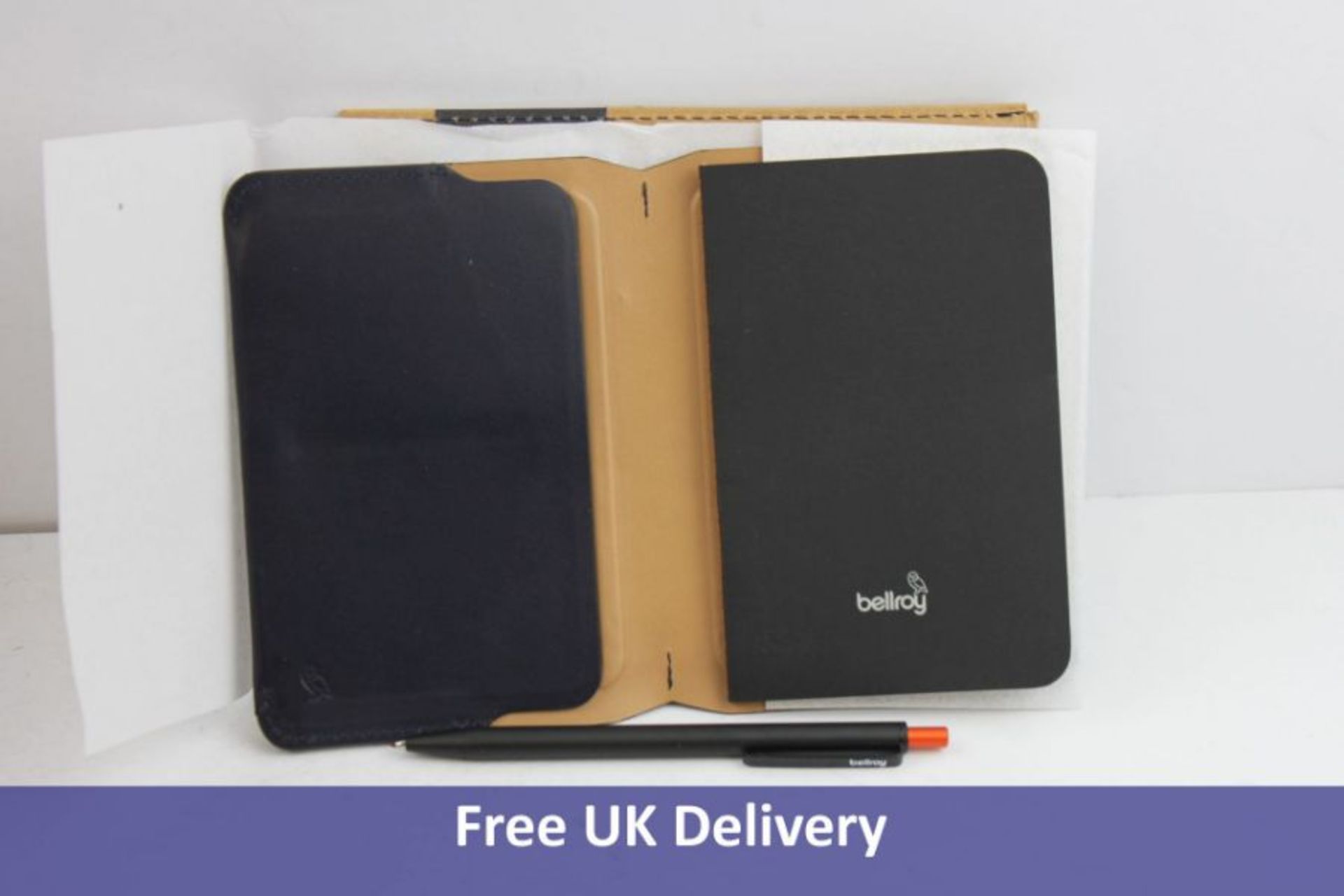 Bellroy Leather Notebook Cover Mini & Pen, Black