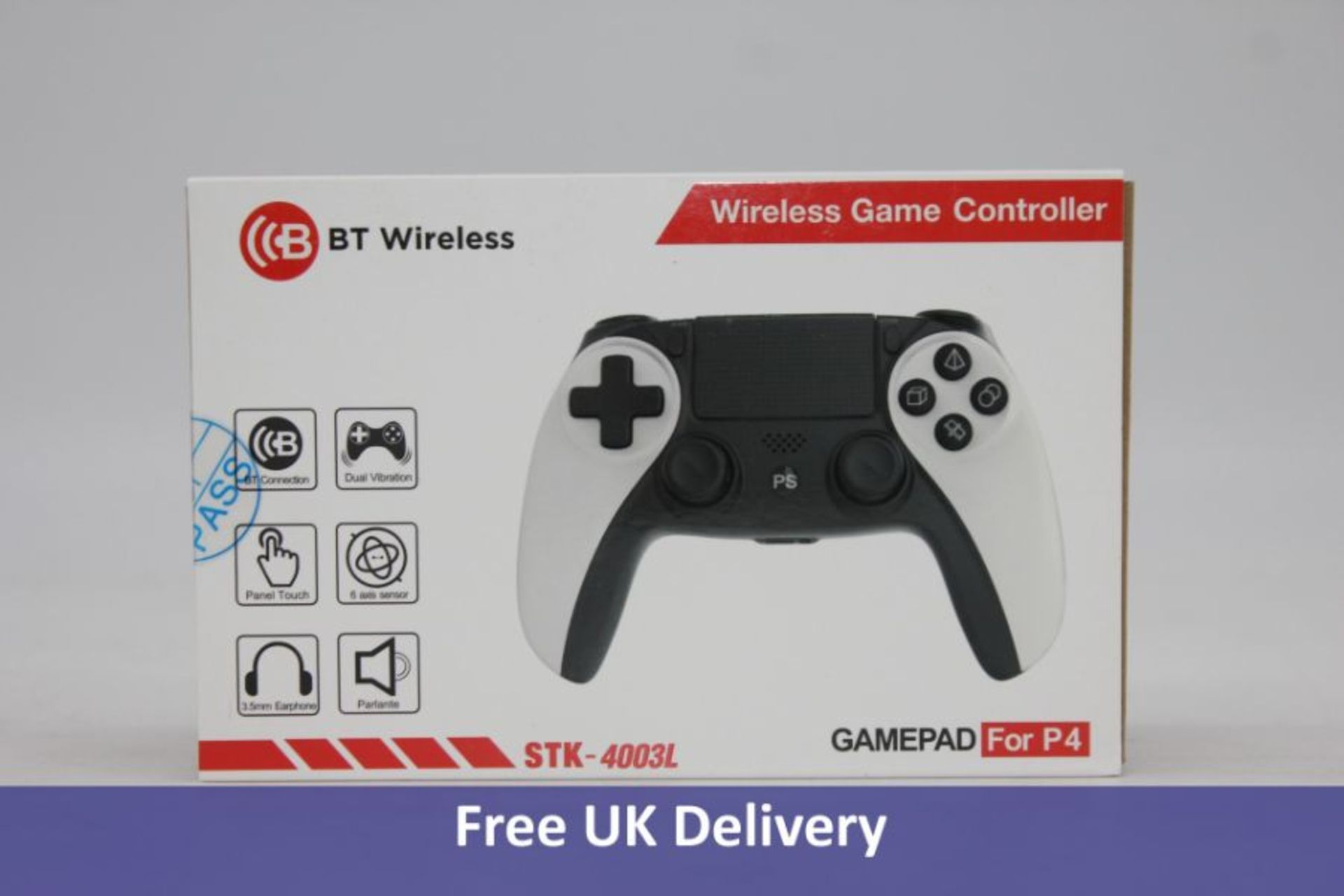 Twenty Bluetooth Wireless Game Pads For PS4, Black/White, STK-4003L - Image 2 of 5