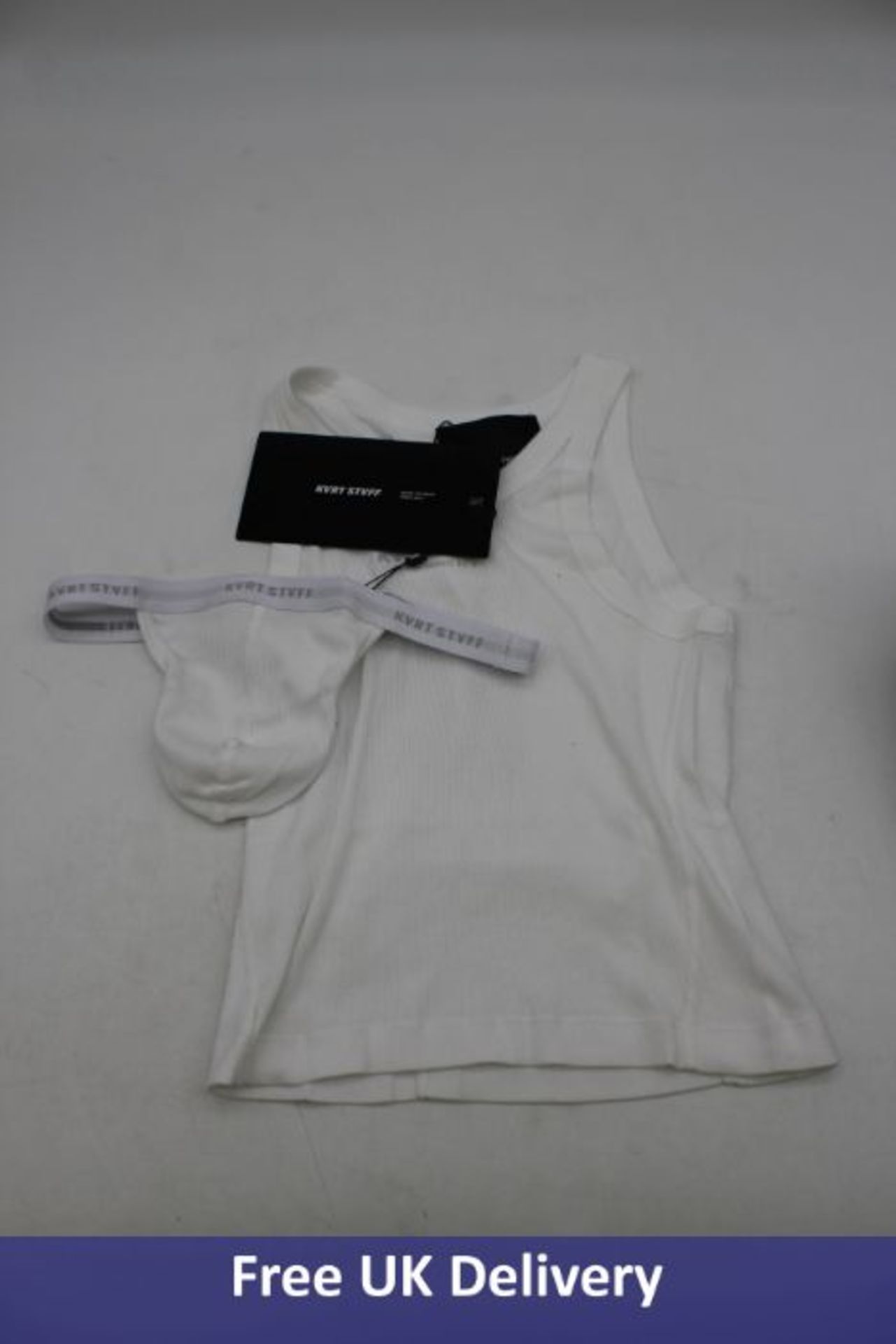 Kvrt Stvff Ready To Sweat Thong And Top, White, Extra Small