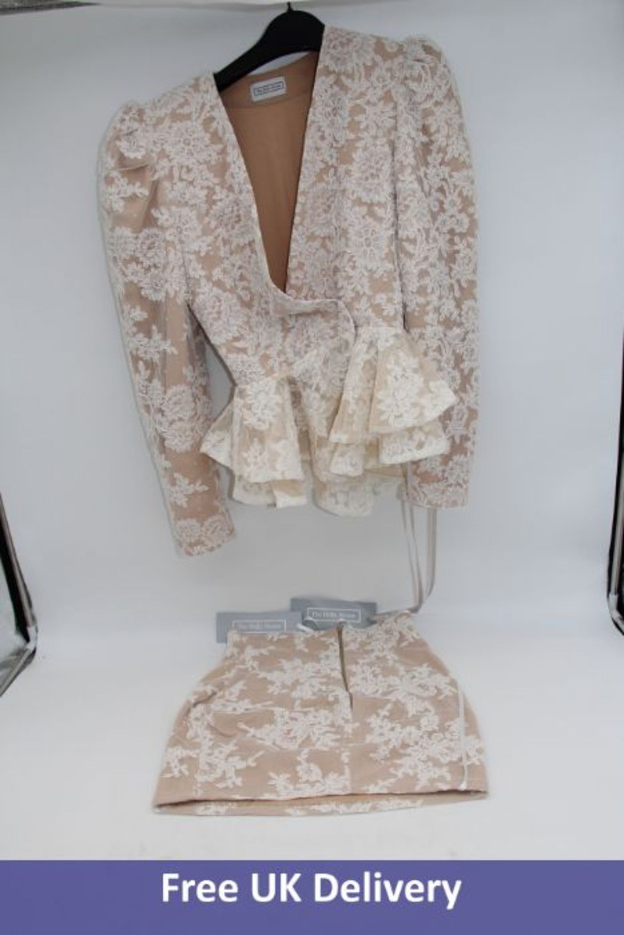 The Dolls House Matching Libby Jacket And Mini Skirt, White Lace, Small