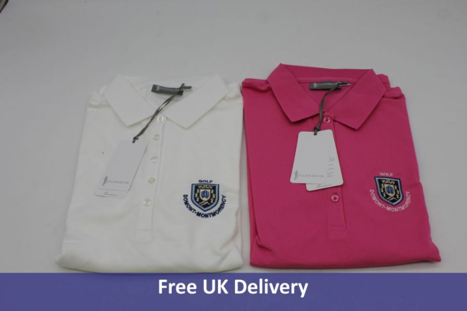 Six Glenmuir Ladies Misha Performance Pique Long Sleeve Golf Polo Tops, 1x Hot Pink, L, 1x White, L, - Image 3 of 3