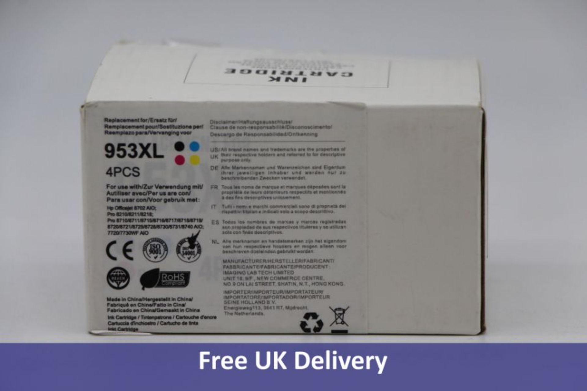 HP Ink Cartridge 953XL Updated Chip, Four Pieces to include Cyan, Magenta, Black and Yellow