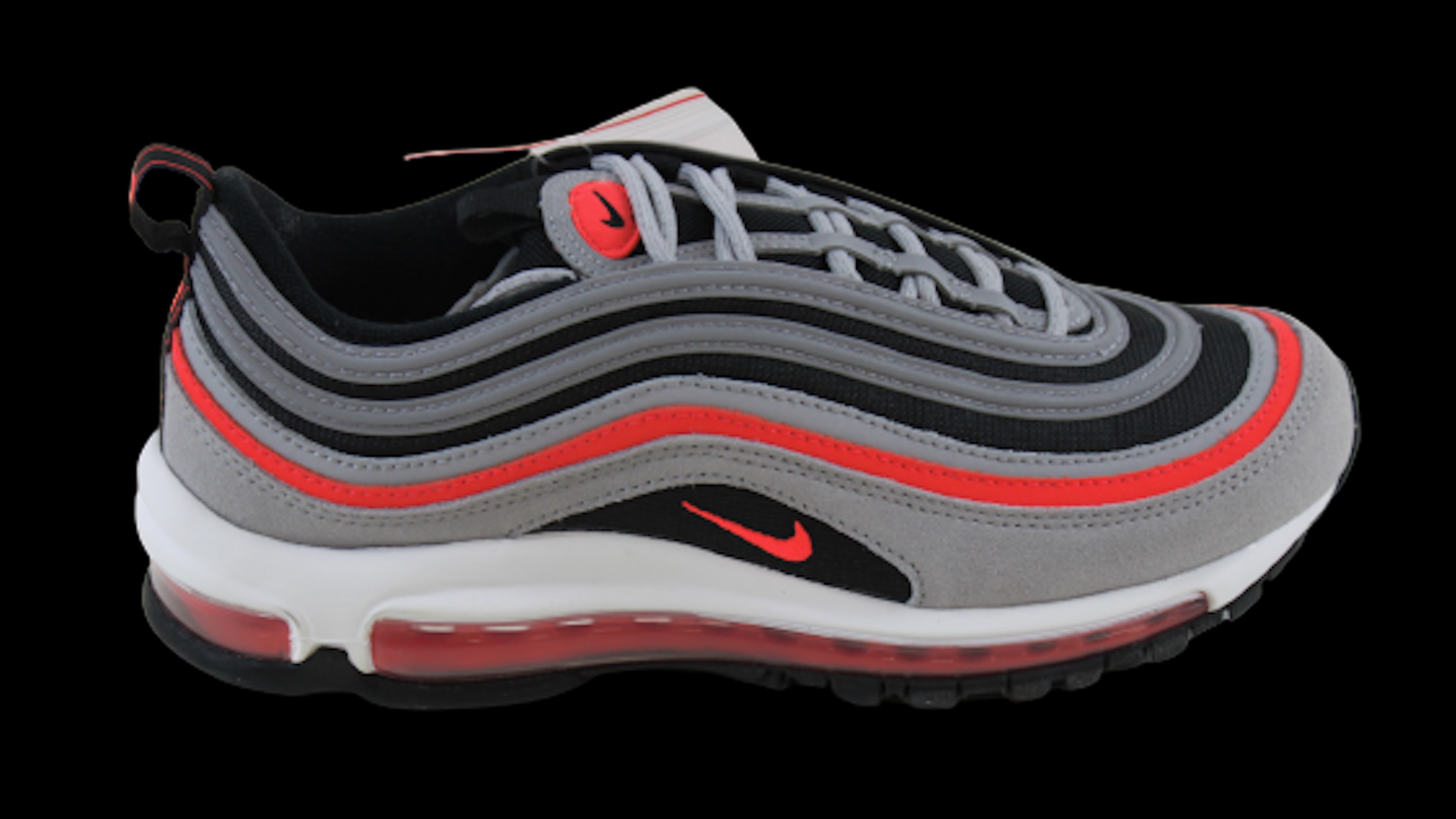 Nike Unisex Air Max 97 Trainers, Wolf Grey, Radiant Red and Black, UK 6.5