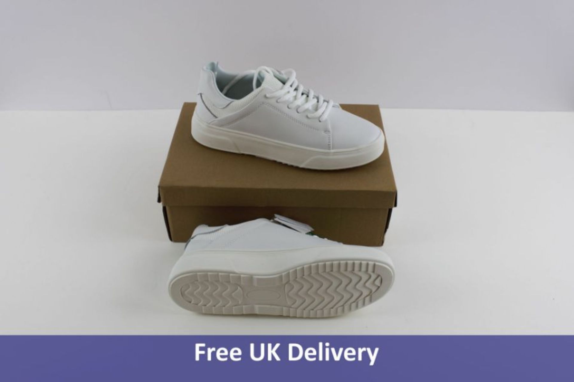 United Colours of Benetton Women's Leather Trainers, White, UK 5.5