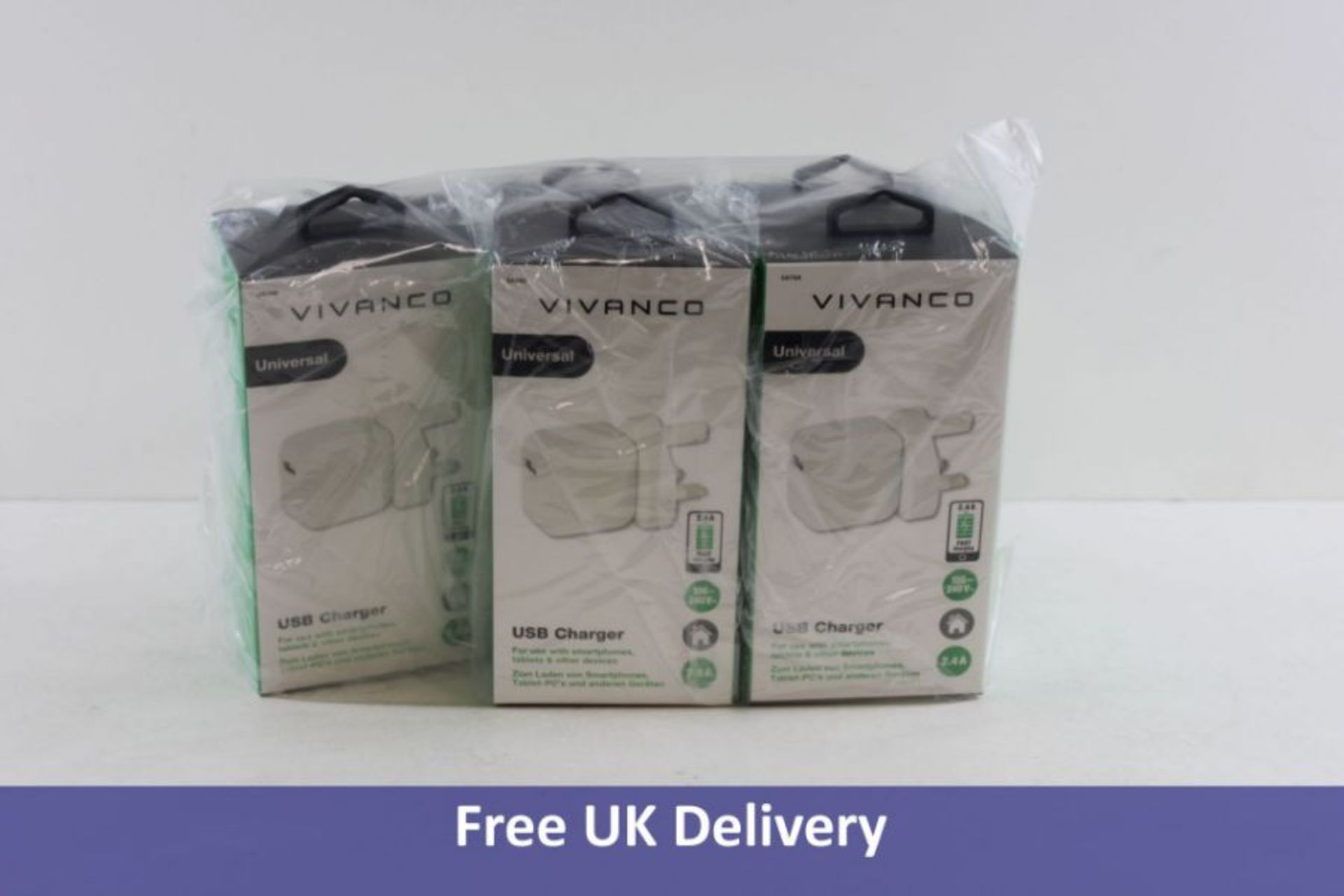 Five Vivanco USB Chargers 2.4A