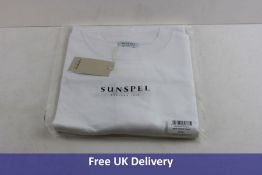 Sunspel Men's Mock Turtle T-Shirt, White, Size M