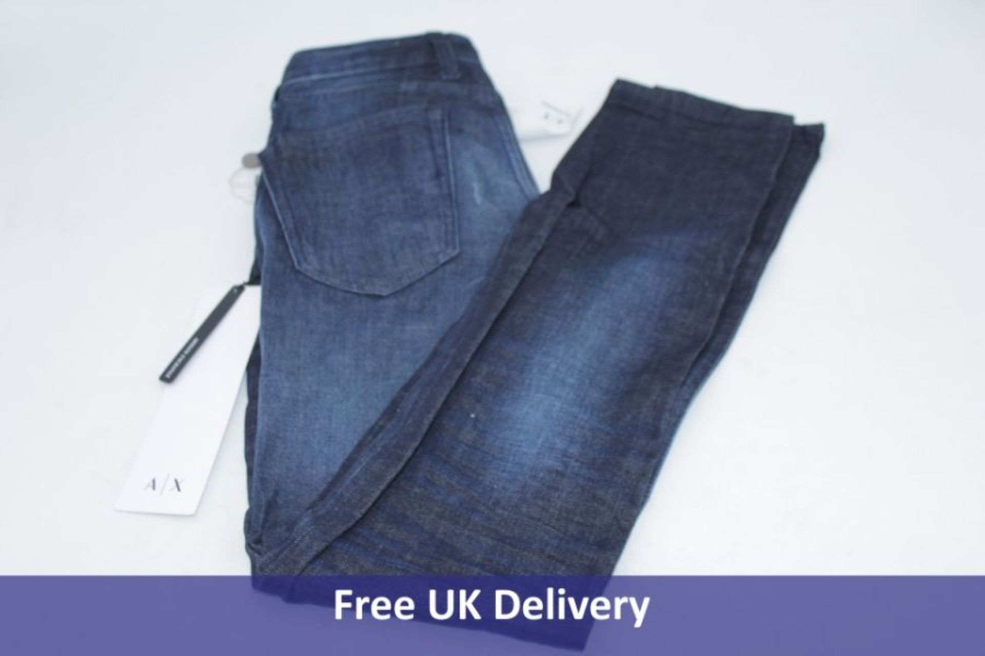 Two Armani Exchange Men's Tapered Fit Jeans, Indigo, 1x 28W 32L, 1x 29W 32L