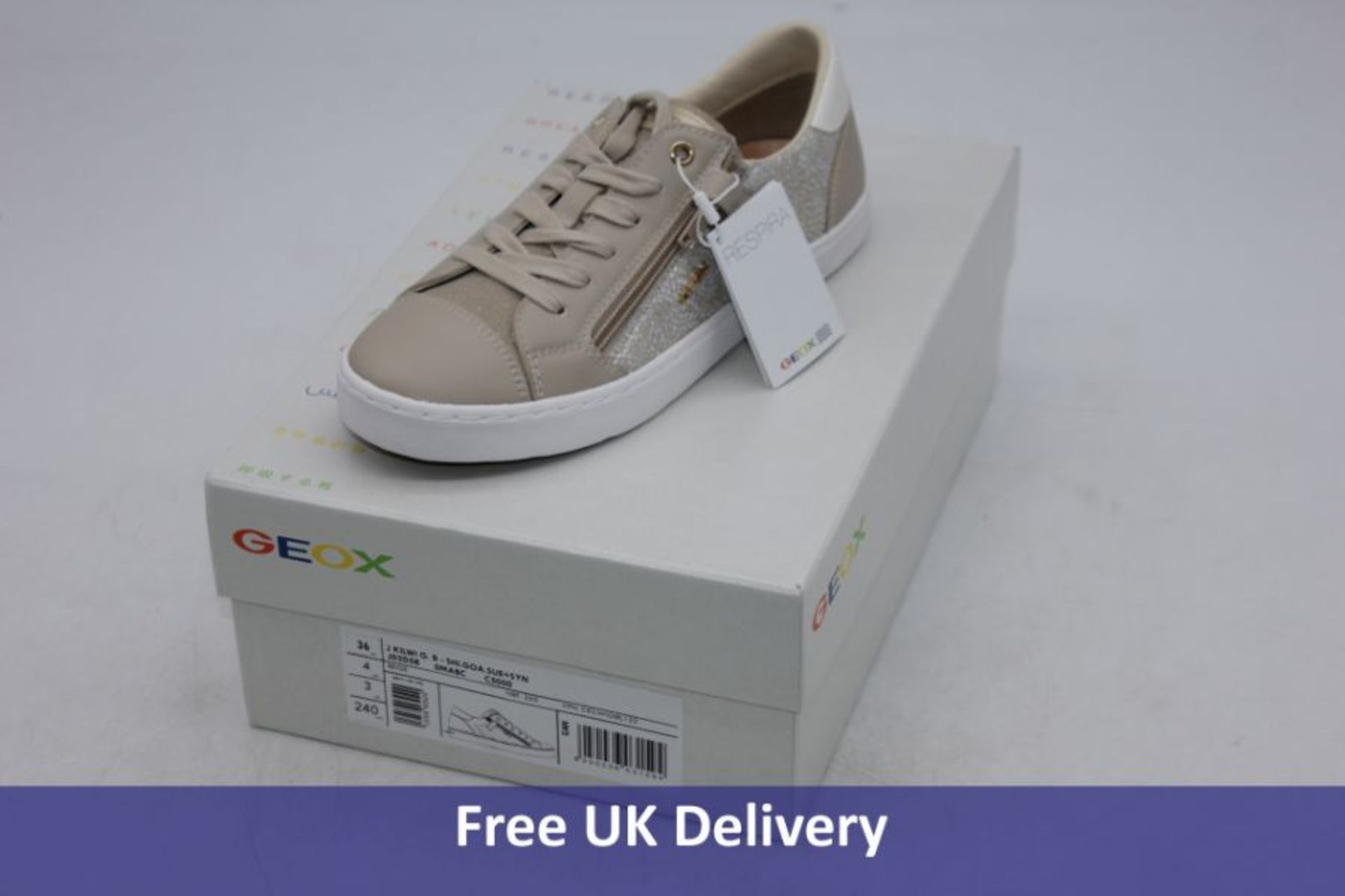 Seven pairs of Geox Children's Footwear to include 1x J Kilwi Trainer, Beige, UK 3, 1x Sand Elthan T