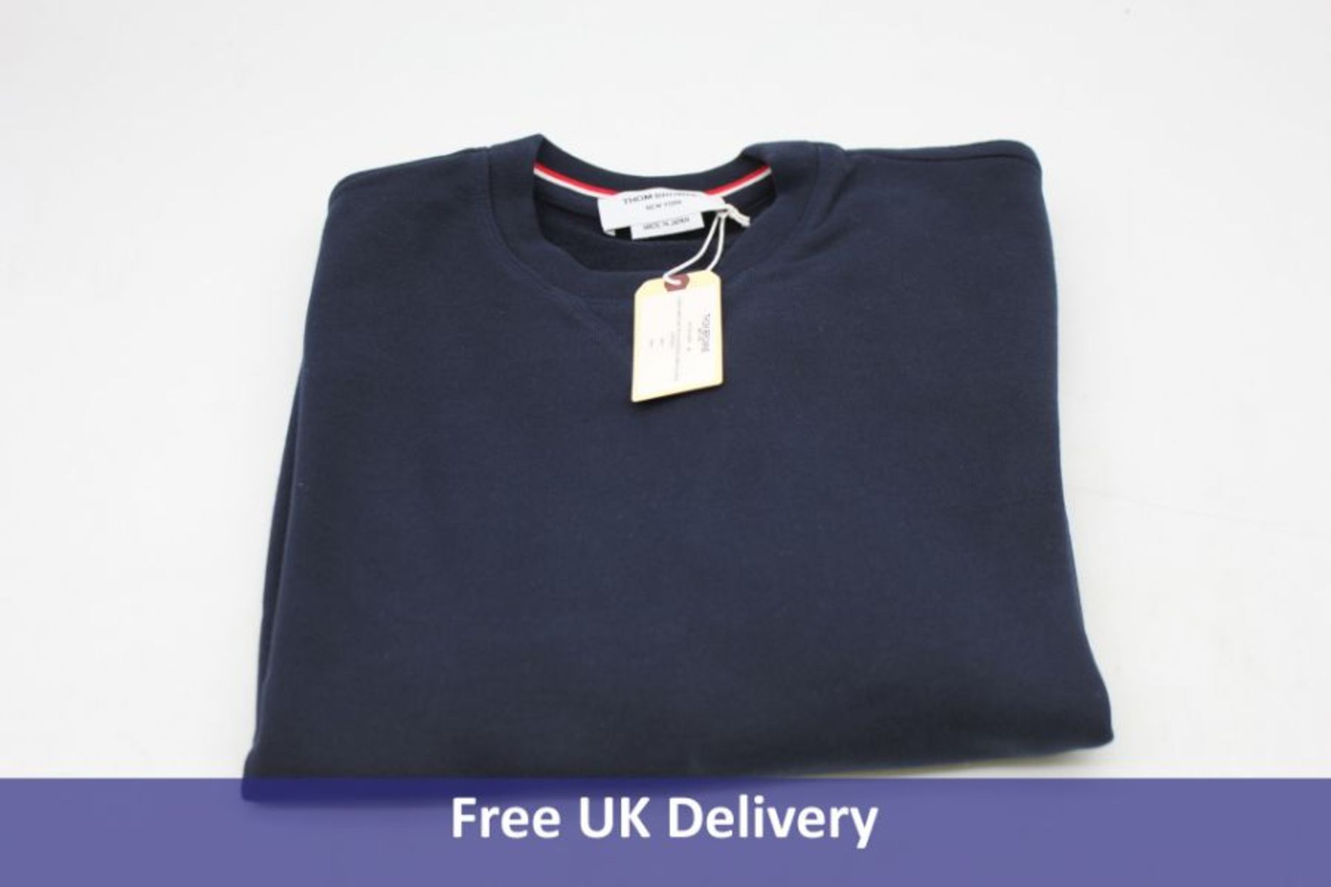 Thom Browne Men's 4-Bar Sweatshirt, Navy, Size 4