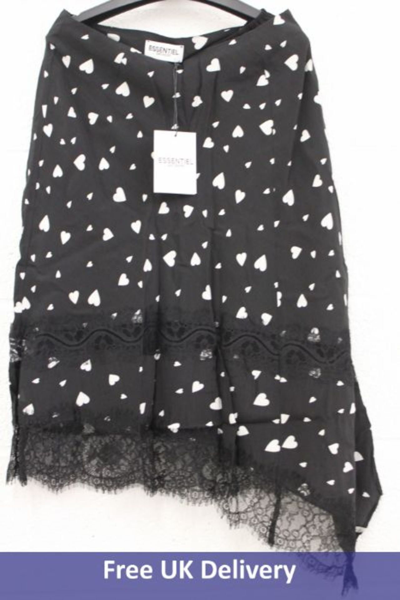 Essentiel Antwerp Zanary Lace Detail Skirt, Combo1 Black Z1BL, Size 38