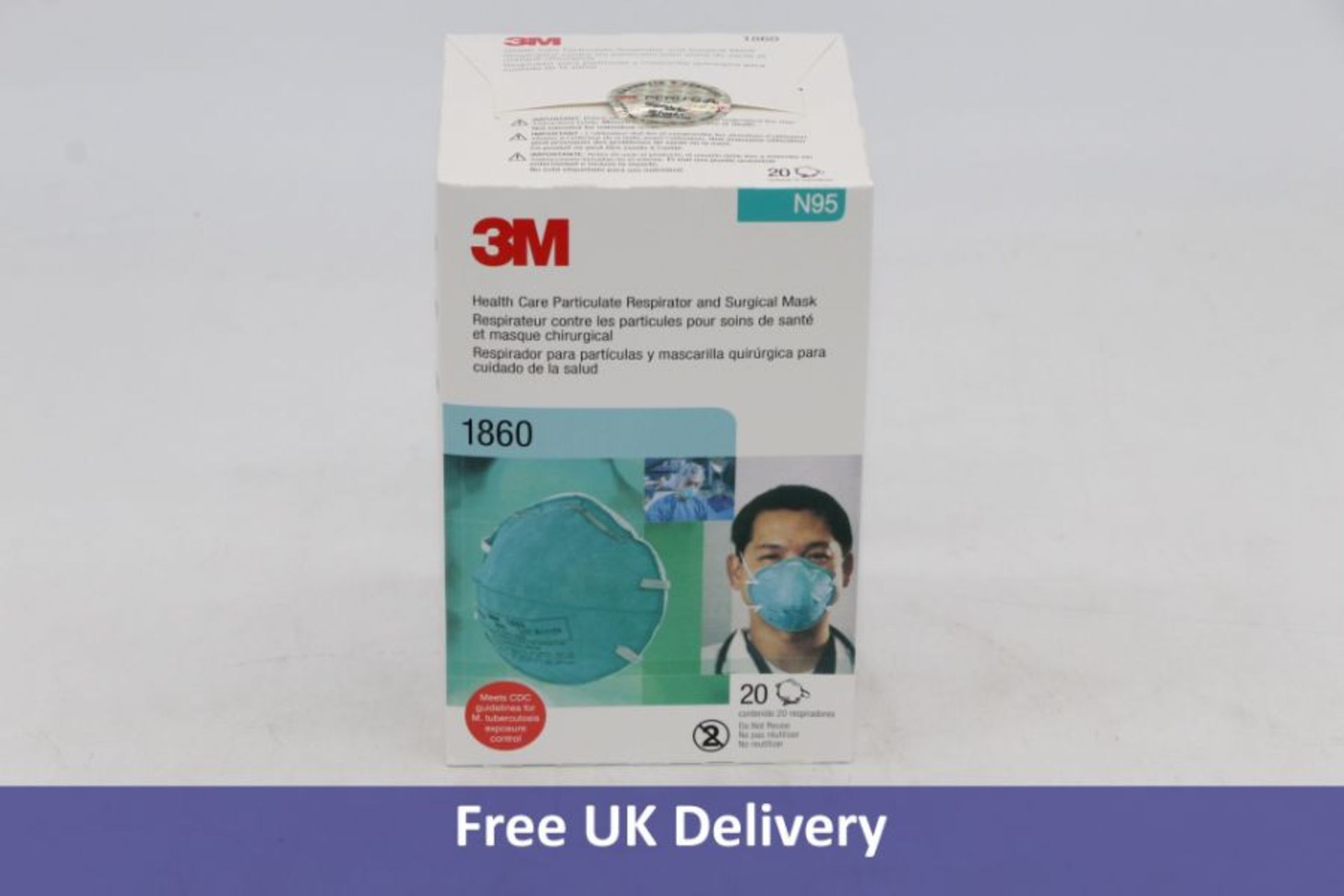 Twelve 3M Health Care Particulate Respirator And Surgical Masks, Packs Of Twenty, LOT B20138, Expiry