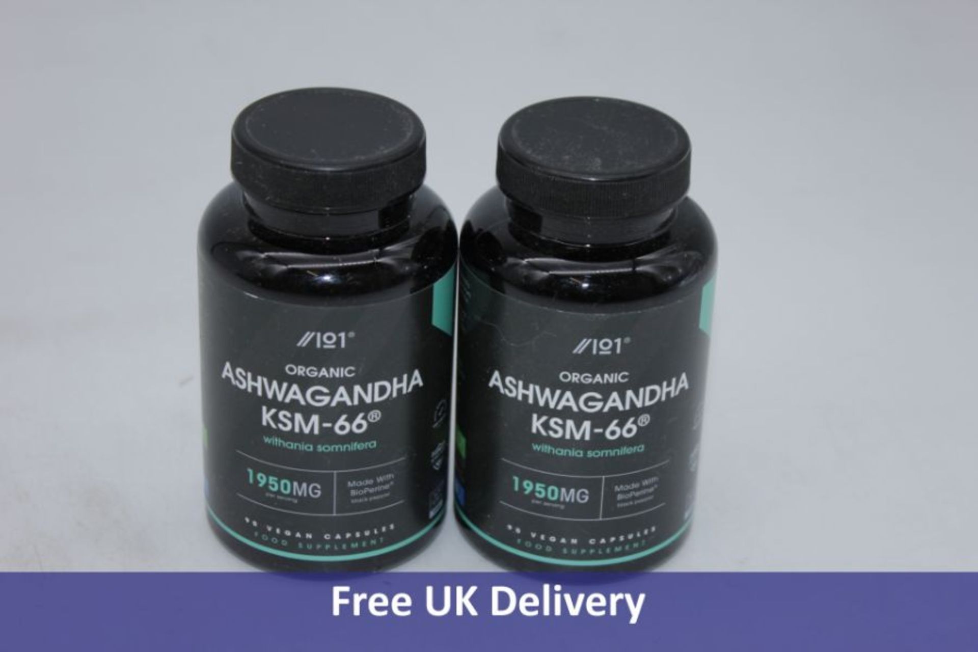 Five ‎ALPHA01 Ashwagandha KSM-66 Supplements, 30 Servings per Bottle
