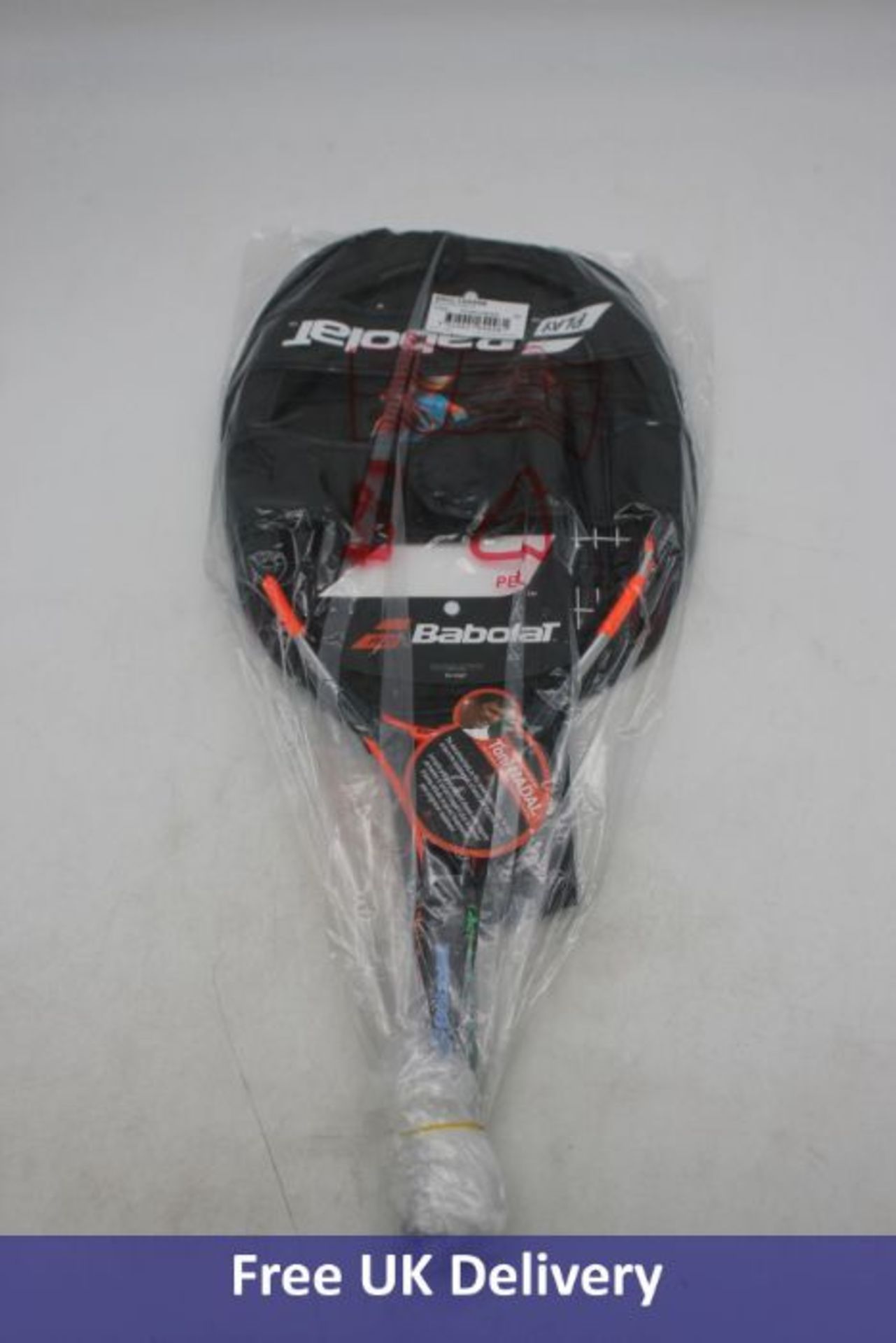 Thirteen Babolat items include 12x Ball Fighter 23 tennis Racket 60cm, Black/Orange/Grey and 1x 36 T