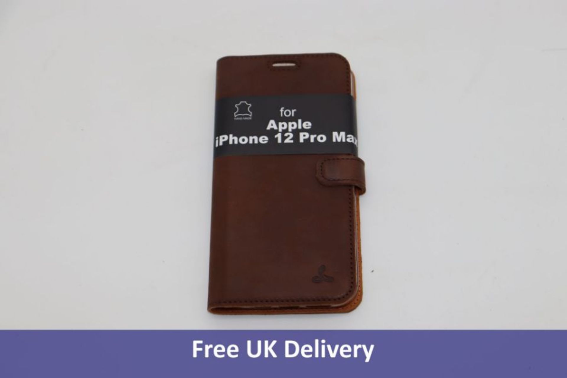 Ten Vintage Leather Wallet/Phone Cases, iPhone 12 Pro Max, Chestnut Brown