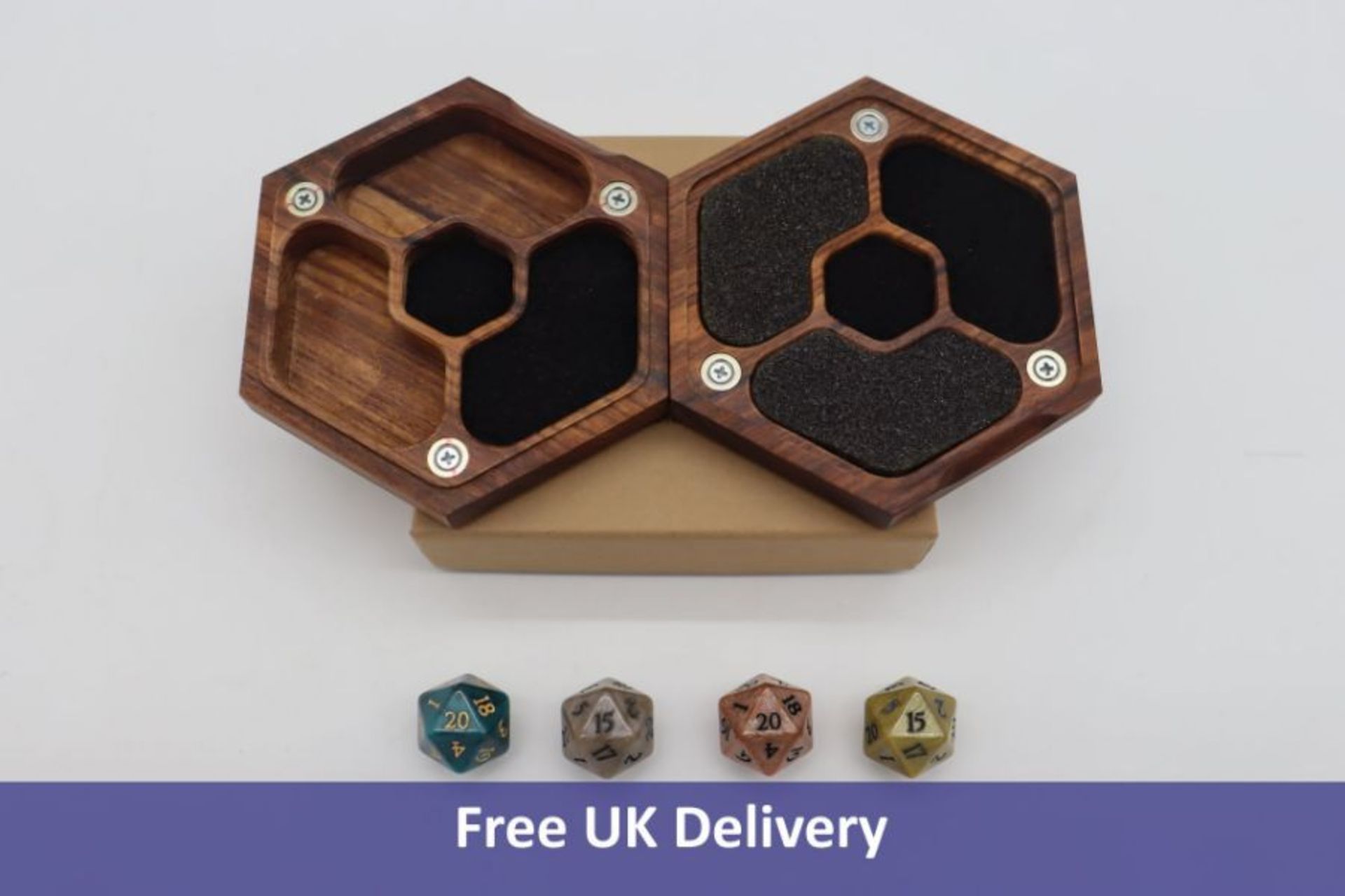 Wrymwood Bolivian Rosewood Tabletop Vault, includes Dice Set