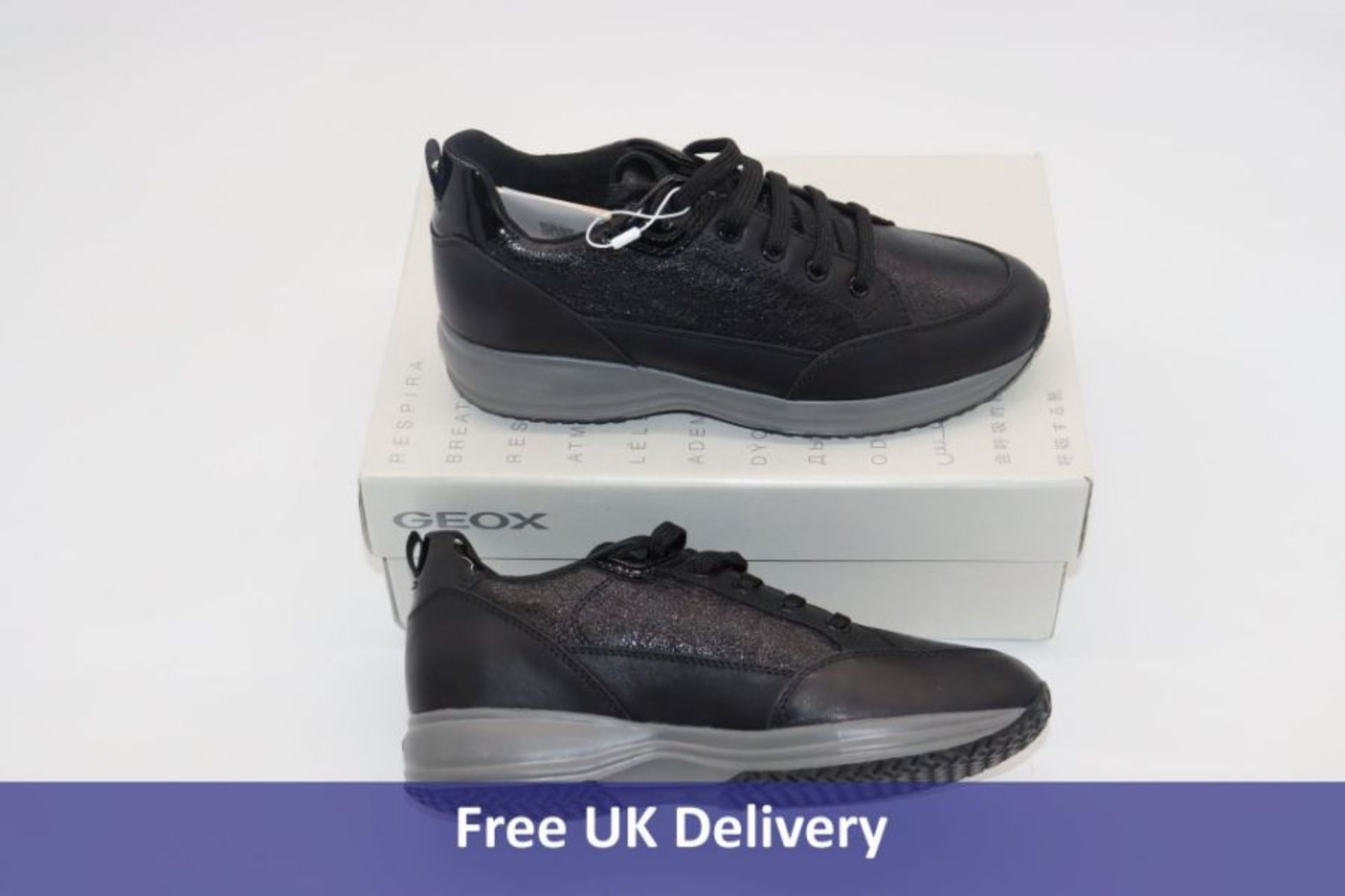 Geox D Happy A Trainers, Black, UK 5