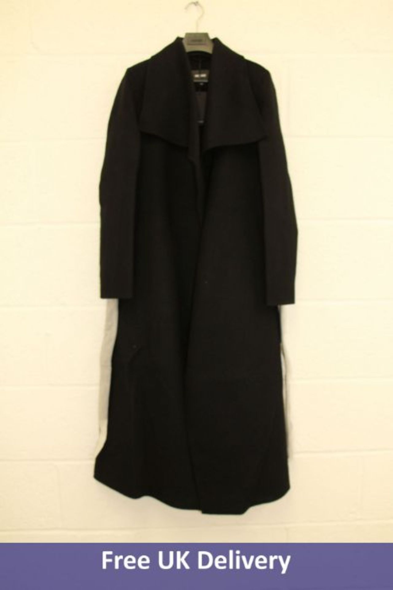Mackage Double-Face Wool Wrap Coat, Draped Waterfall Collar, Relaxed Midi Cut, The Tonal Sash Belt H