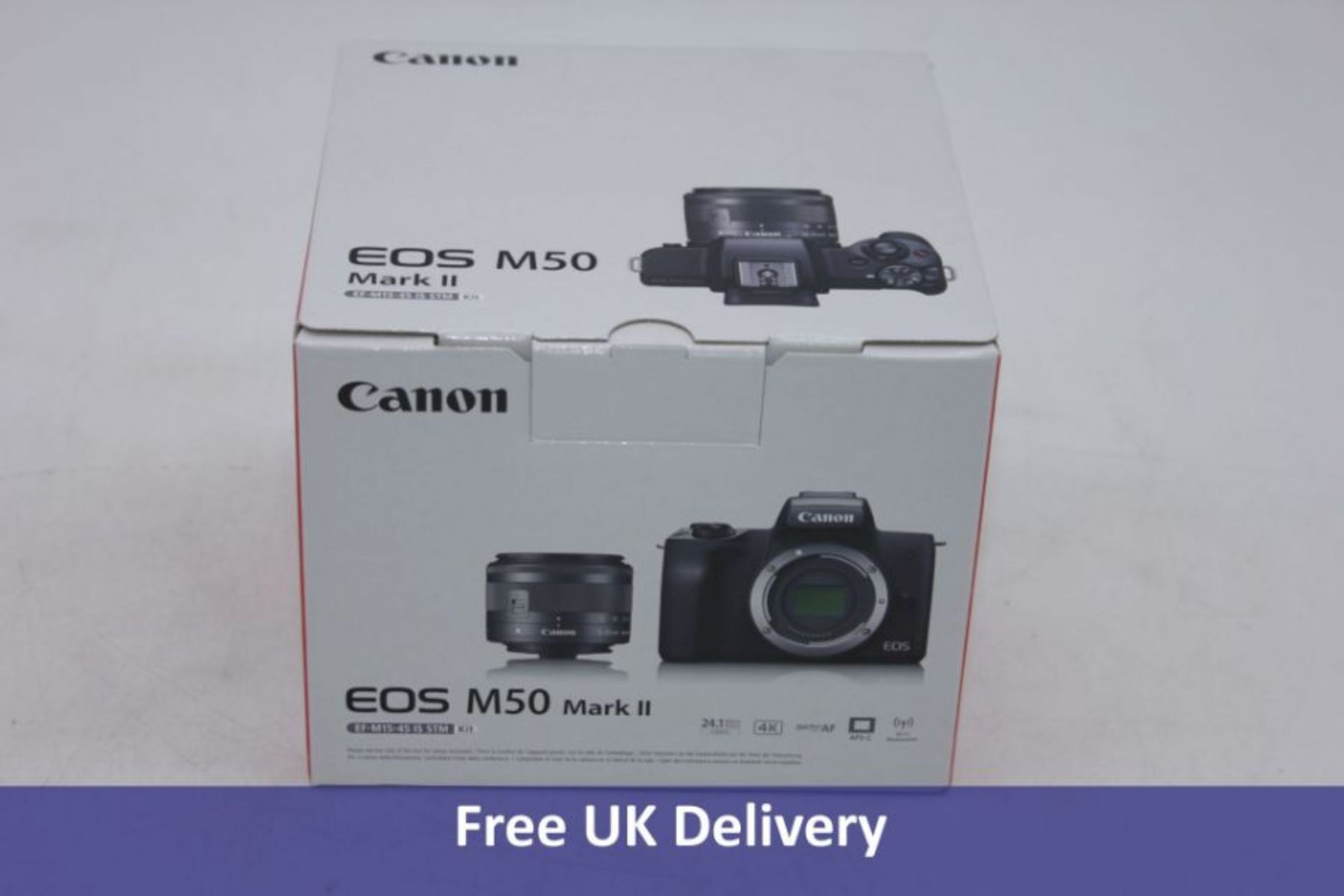 Canon EOS M50 Mark II Mirrorless Camera and 1x Canon LP-E12 Battery Pack