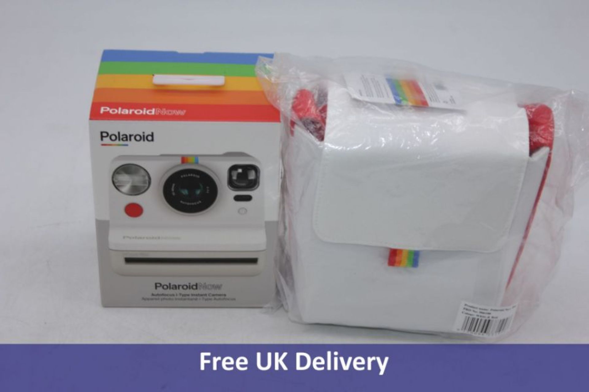 Polaroid Now Autofocus i-Type Instant Camera, White, with Bag, White/Red