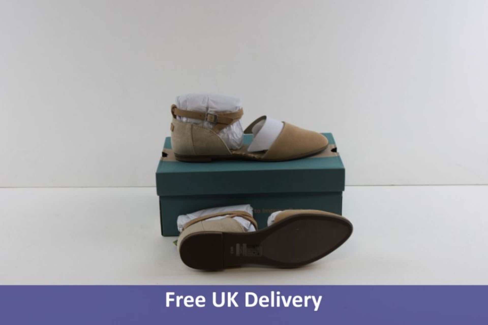 Toms Women's Julie Ankle Strap Flat Shoes, Honey Suede, UK 7.5