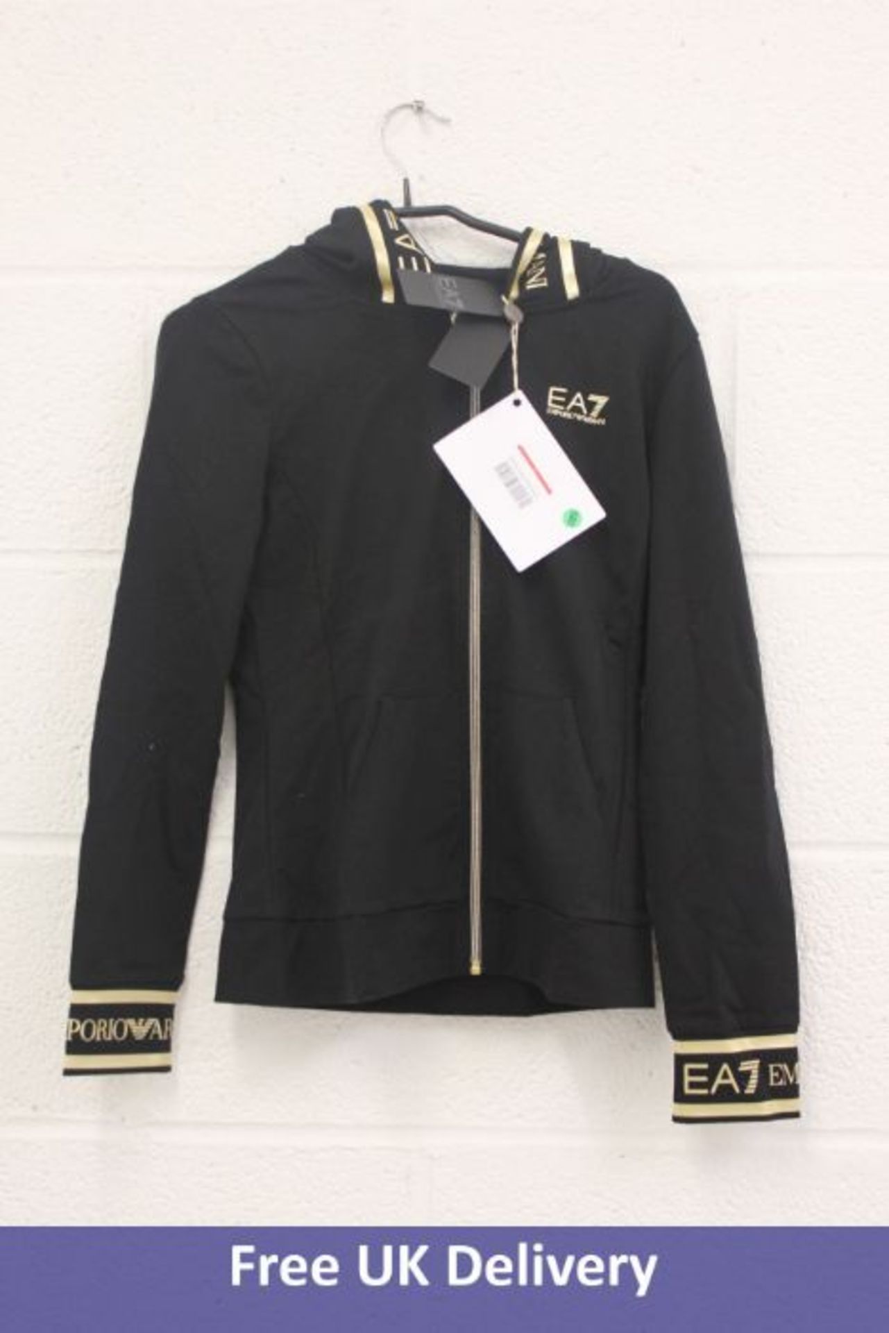 Three items of EA7 Emporio Armani Men's Clothing to include 1x Zip Up Hoodie, Black/Gold, XS, 1x Dow