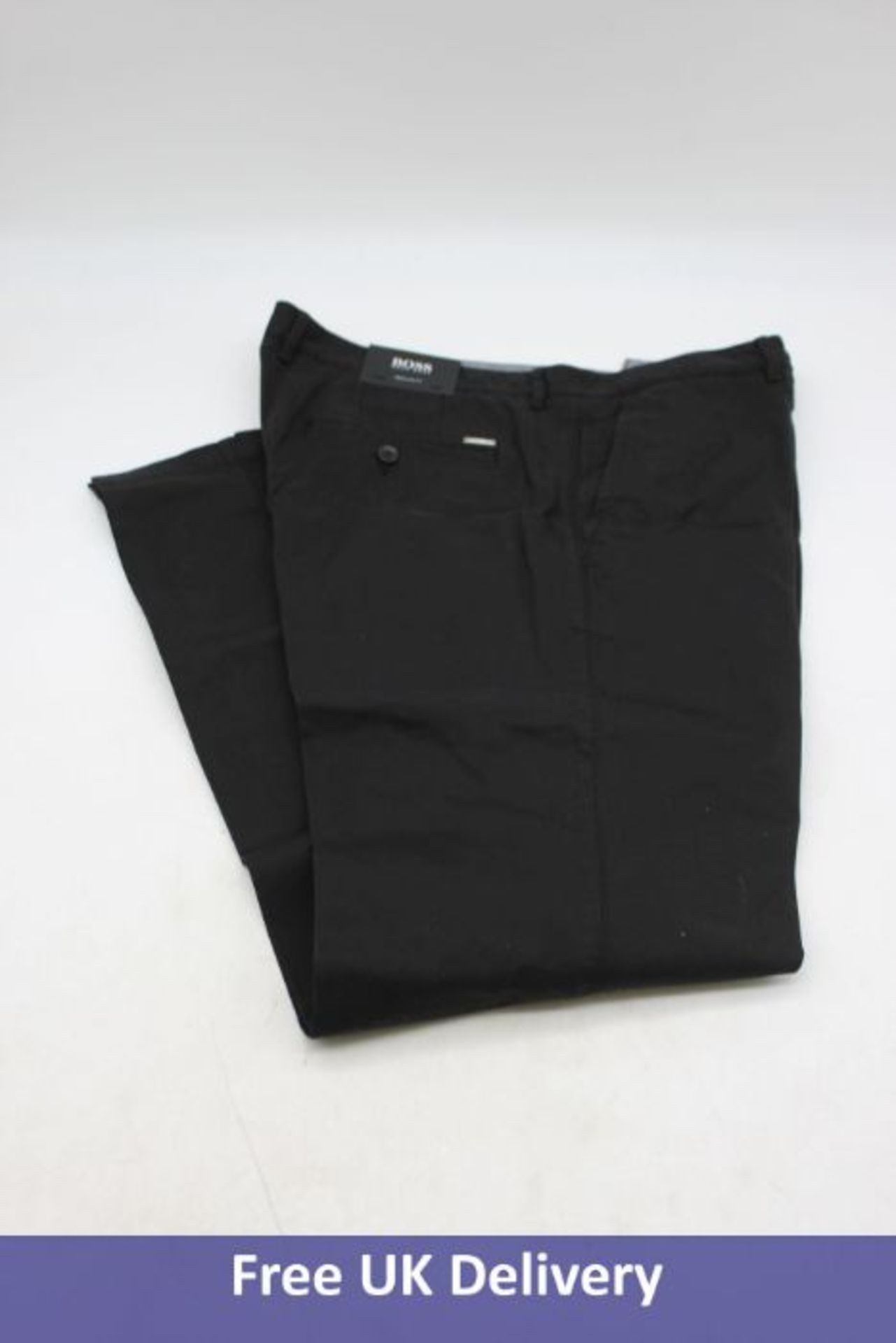 Two pairs of Hugo Boss Regular-fit chinos in stretch-cotton gabardine, 36R, 1x Black, 1x Dark Green