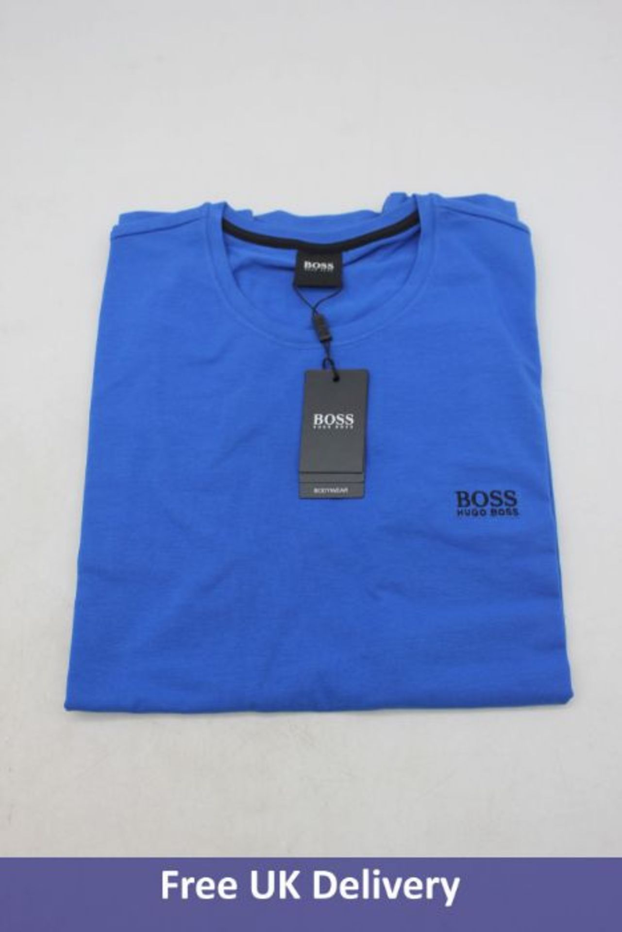 Two Hugo Boss Loungewear T-Shirts in stretch cotton, Blue, 1x S and 1x M