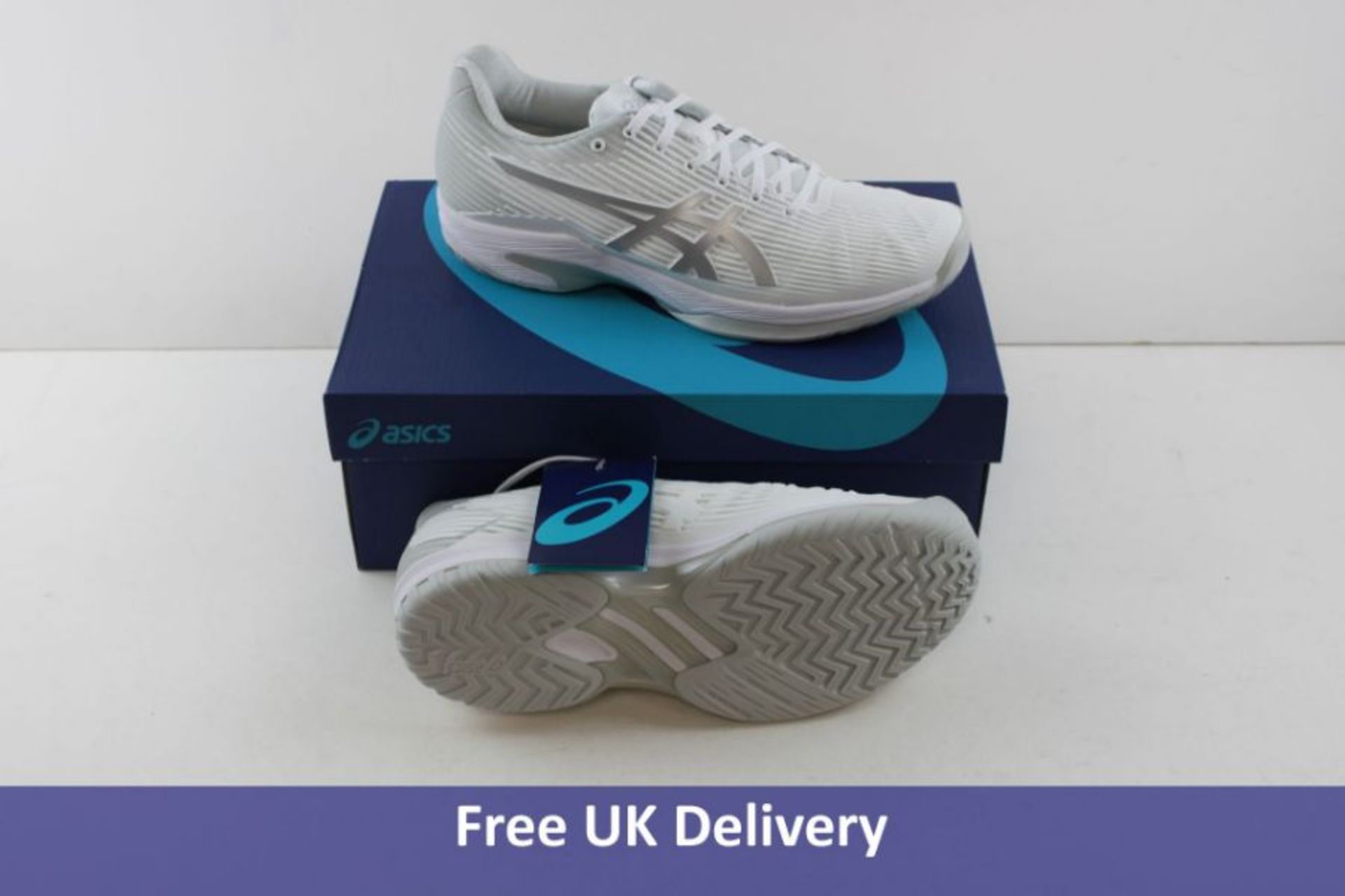 Asics Women's Solution Speed FF Trainers, White and Silver, UK 8