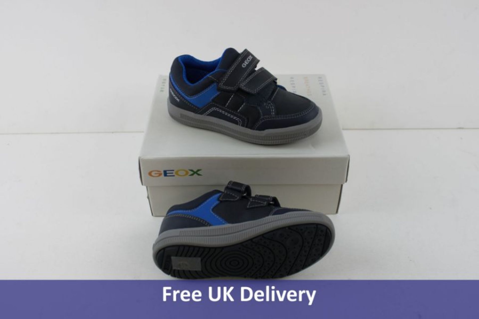 Two Pairs Geox Boys J Arzach Trainers, Navy and Royal to include 1x UK 8. and 1x UK 9