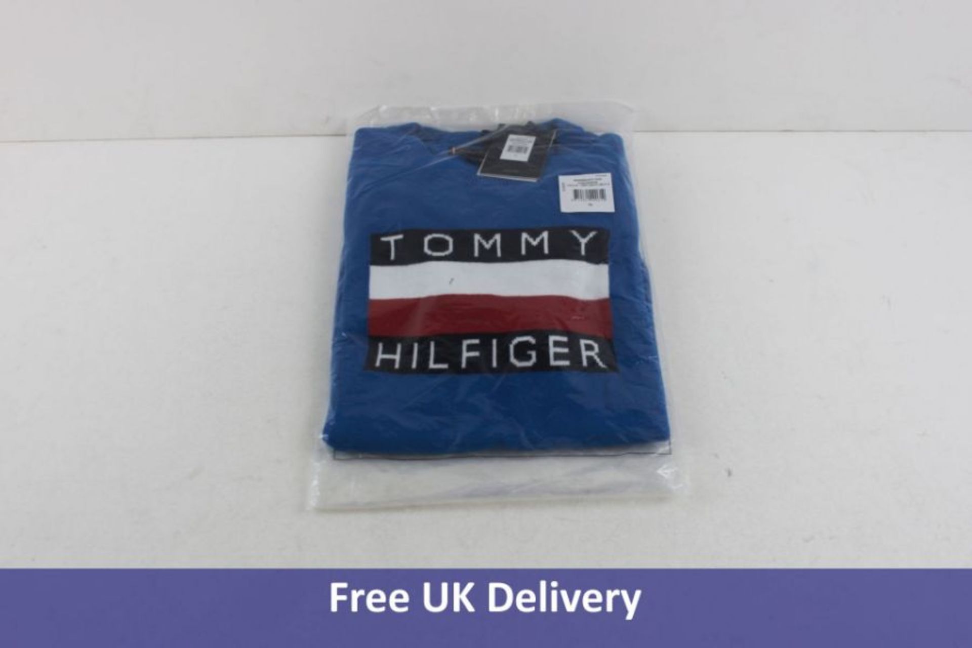 Tommy Hilfiger Kid's Essential Tommy Graphic Sweater, Blue, Age 10 Years