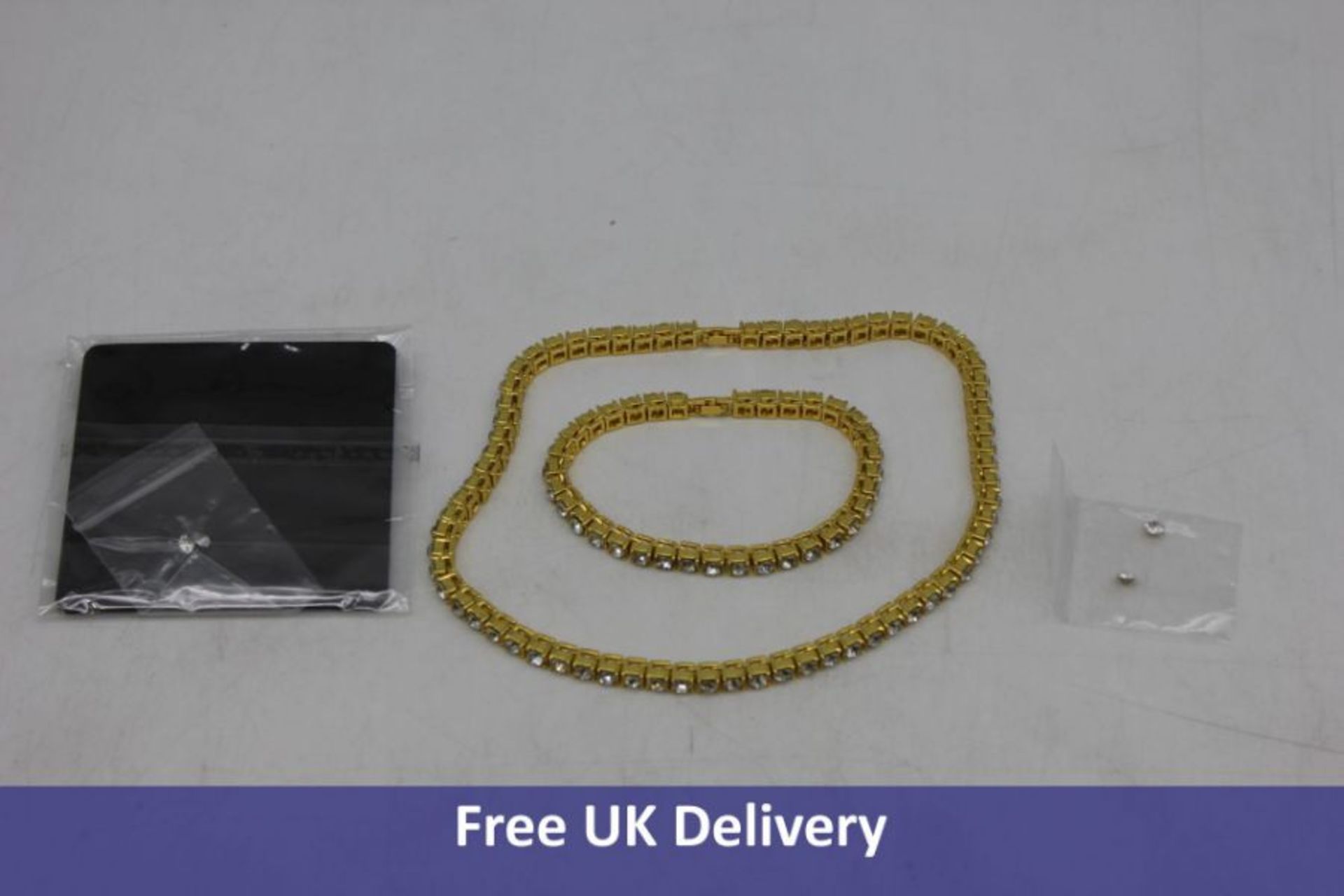 Iceclique Gold Plated Necklace and Bracelet Set
