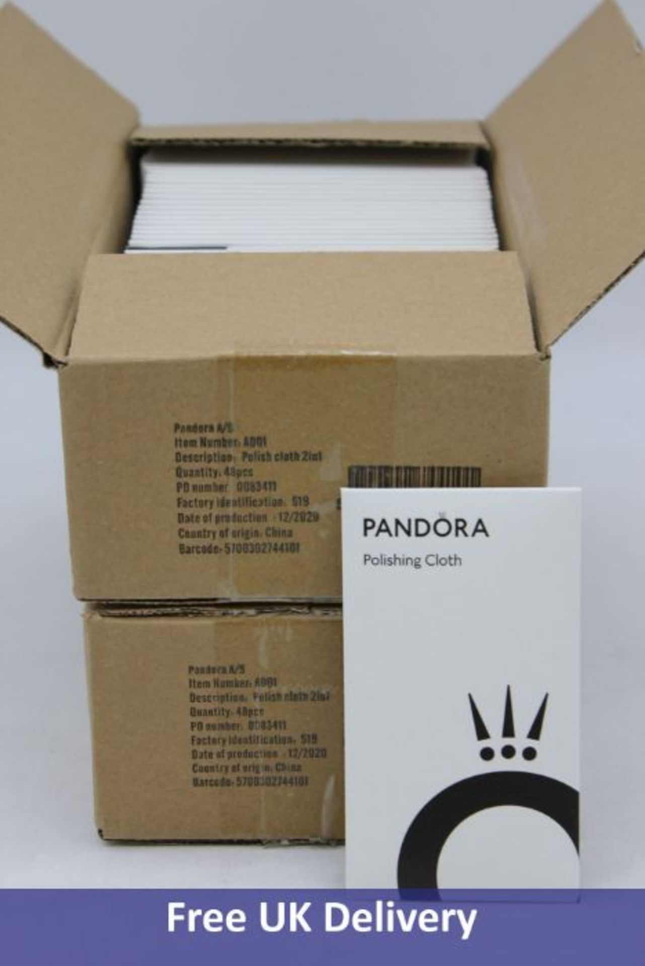 Ninety Six Pandora Polishing Cloths, Sets of 3