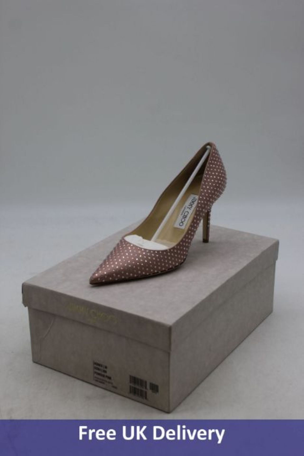 Jimmy Choo Agnes Powder Pink Satin With Crystals
