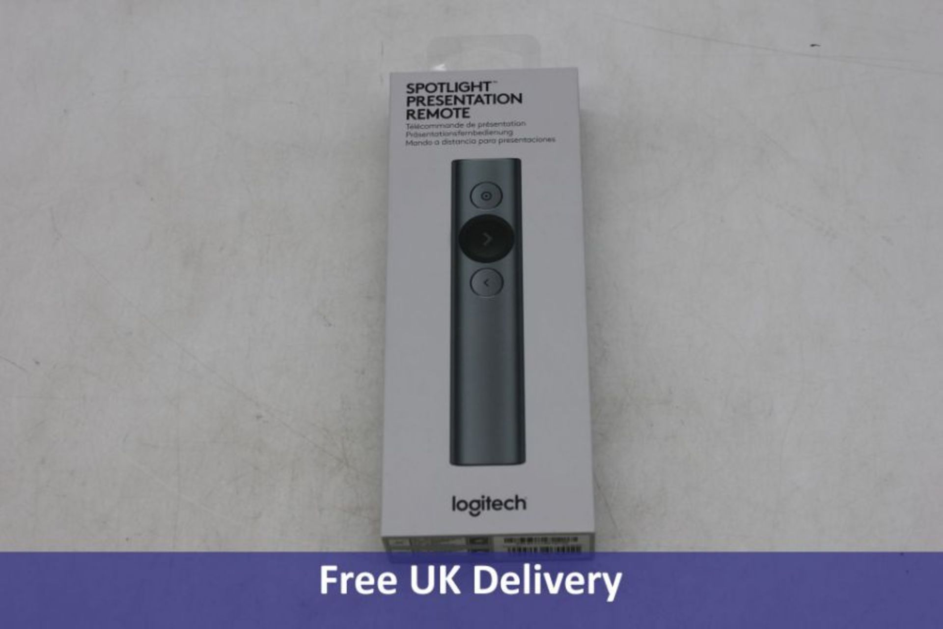 Logitech Spotlight Presentation Remote Wireless Presenter, Bluetooth, Grey